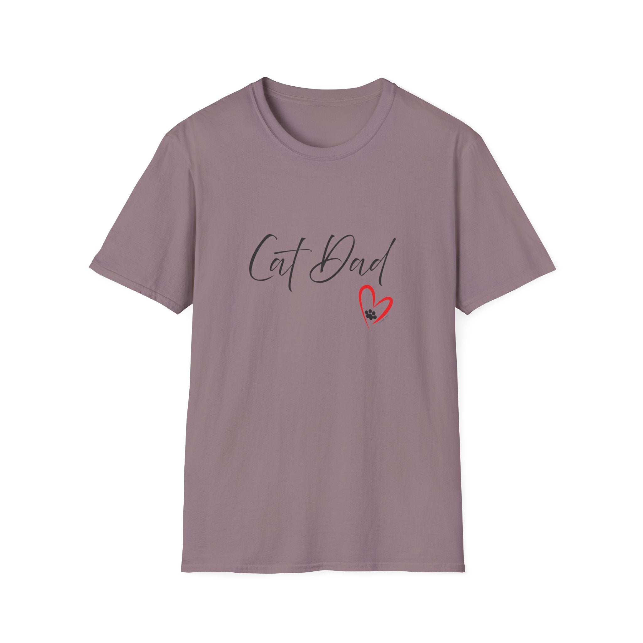 Cat Dad Heart Paw Graphic T-Shirt