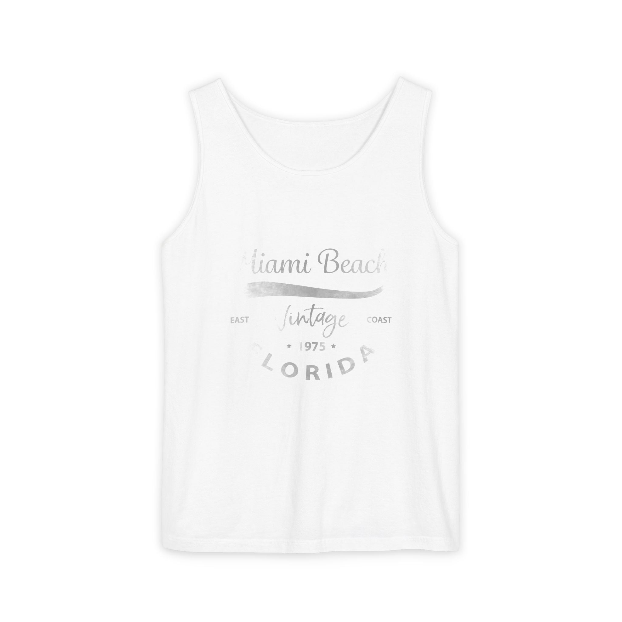Miami Beach Vintage Graphic Tee Unisex Garment-Dyed Tank Top