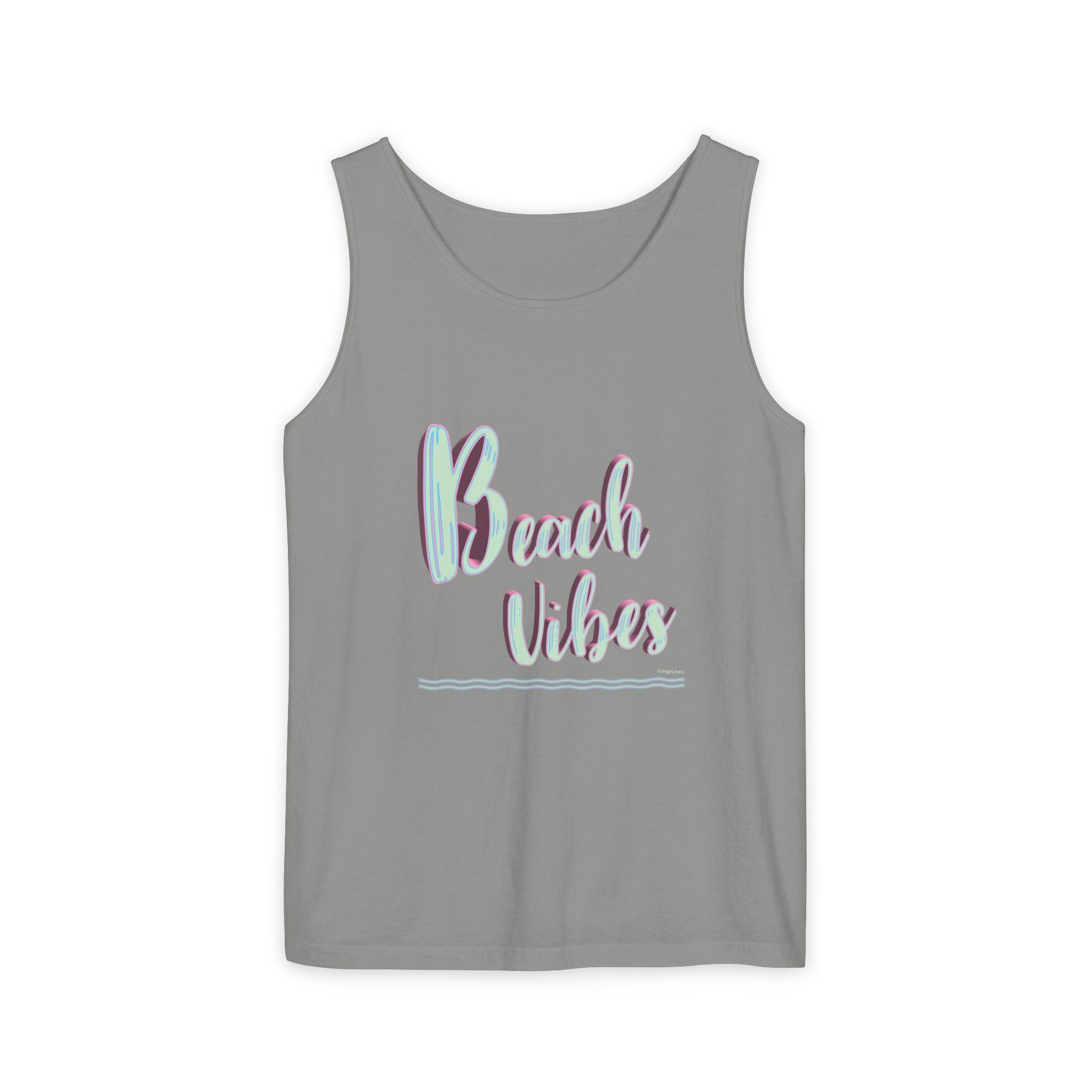 Beach Vibes Graphic Unisex Garment-Dyed Tank Top