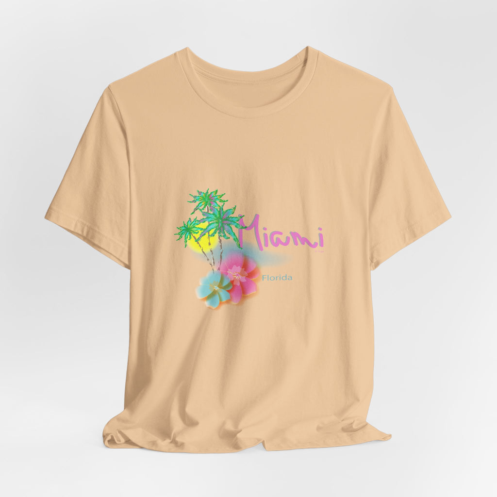 MIAMI, Florida Palm Sunset Graphic Unisex Jersey Short Sleeve Tee