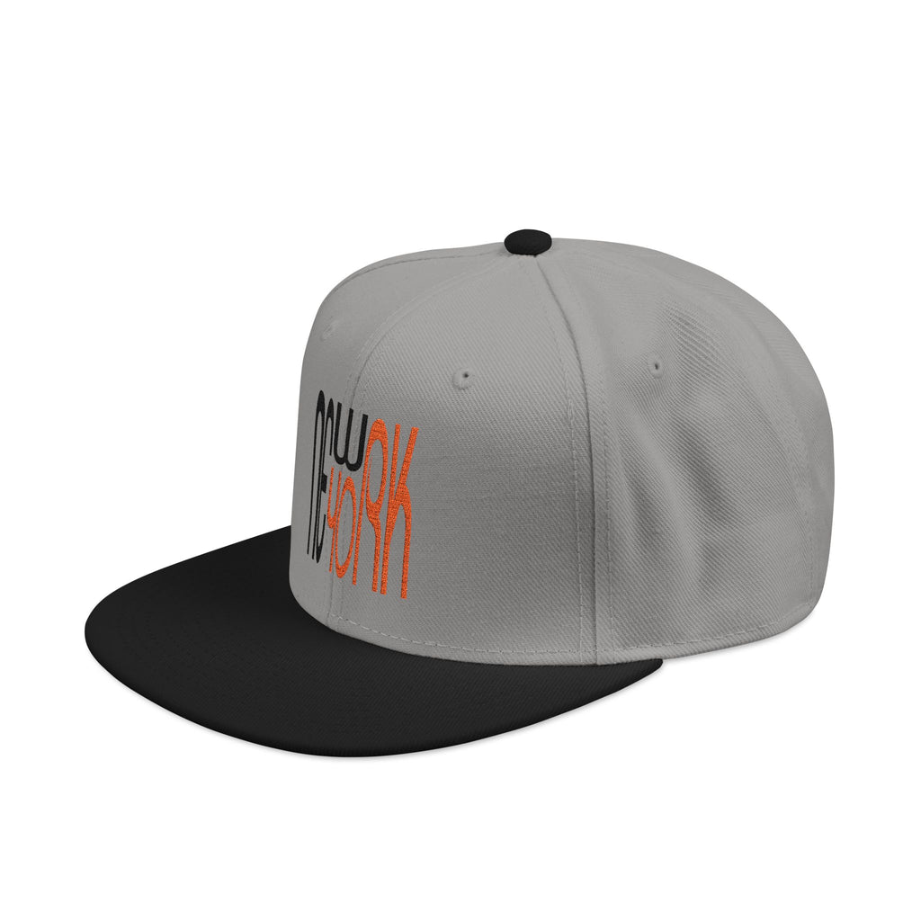 New York Black Red Lettering Unisex Snapback Cap (Embroidery)