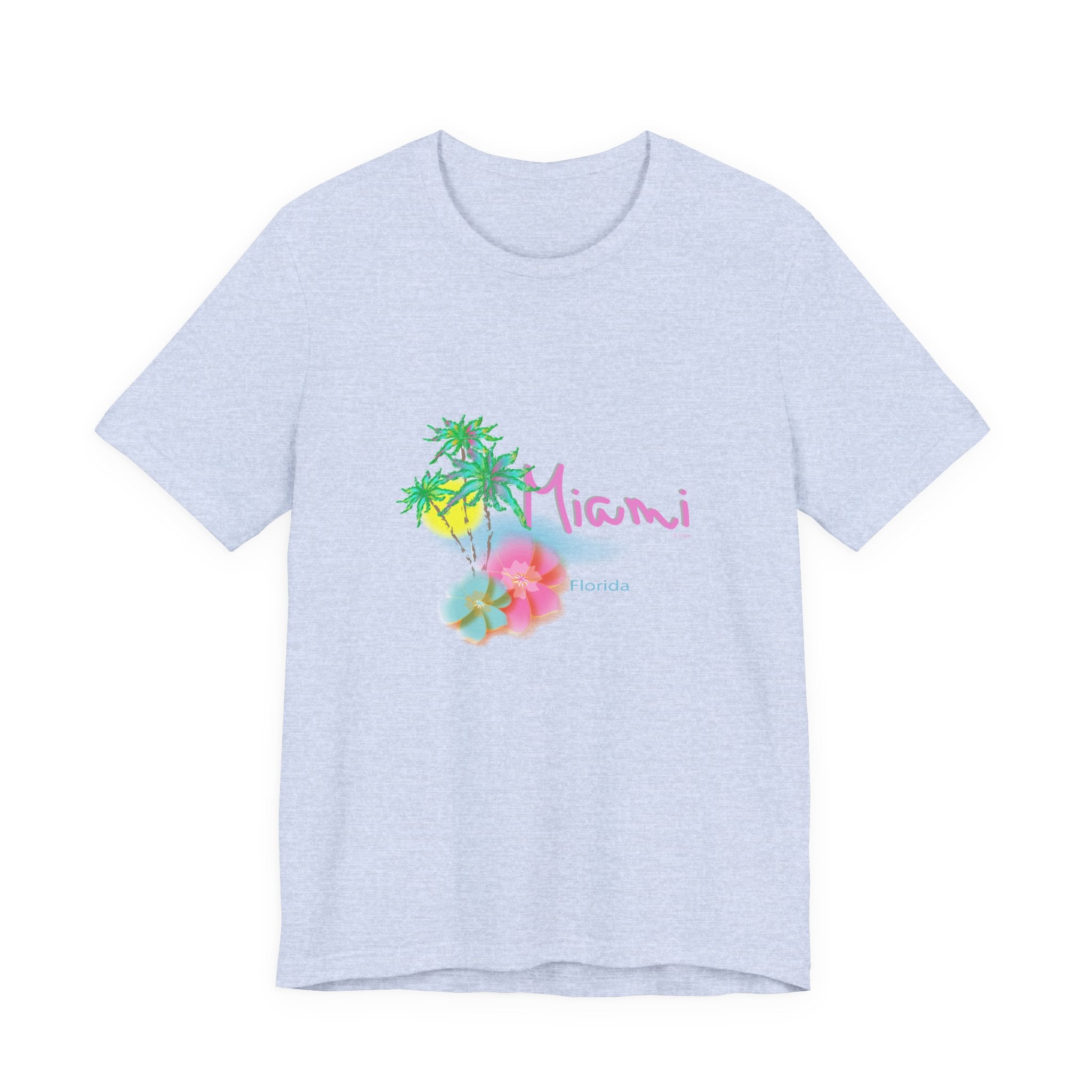 MIAMI, Florida Palm Sunset Graphic Unisex Jersey Short Sleeve Tee