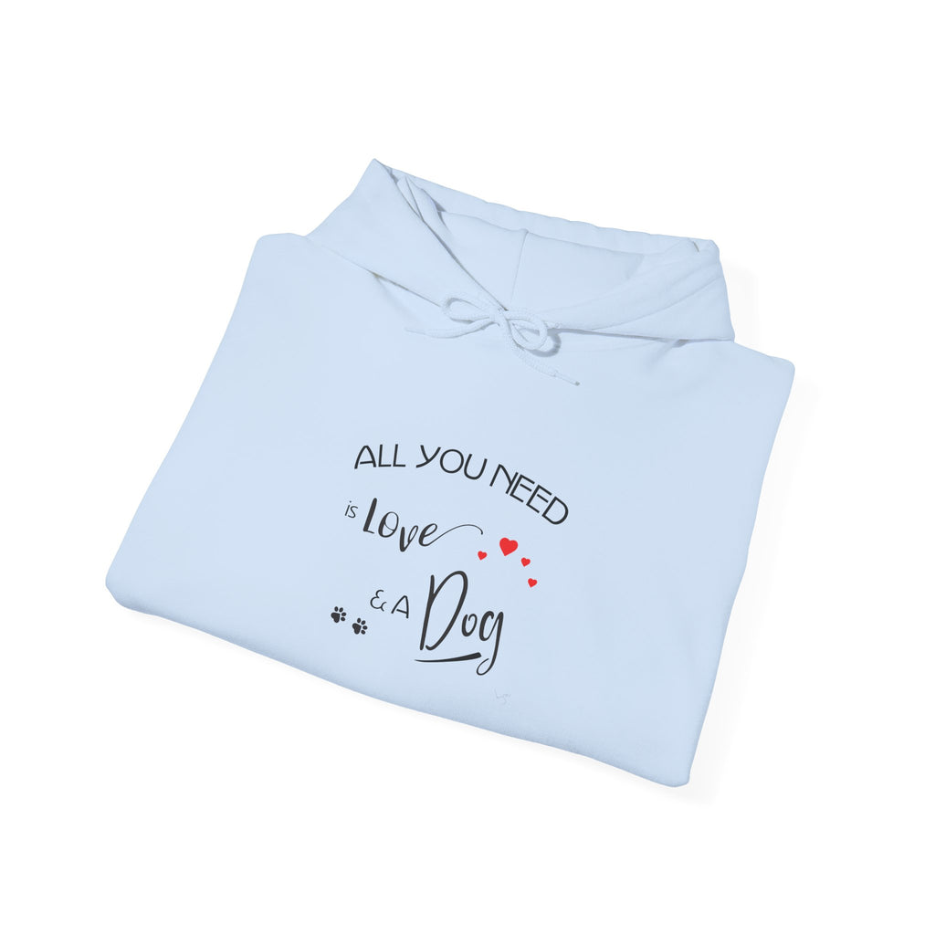 All You Need Is Love and a Dog Graphic Hoodie - Unisex Heavy Blend™ Hooded Sweatshirt