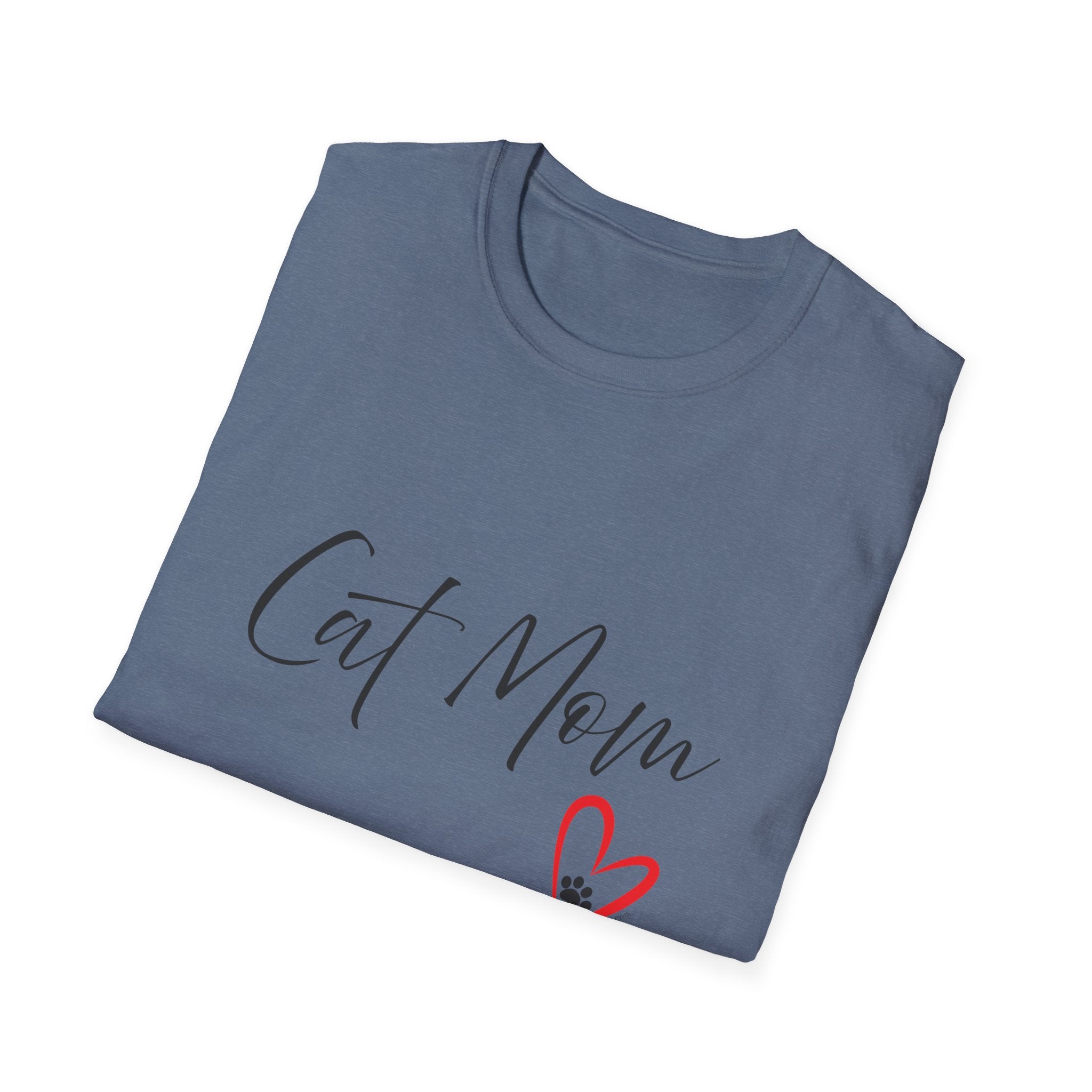 Cat Mom Heart Graphic Tee