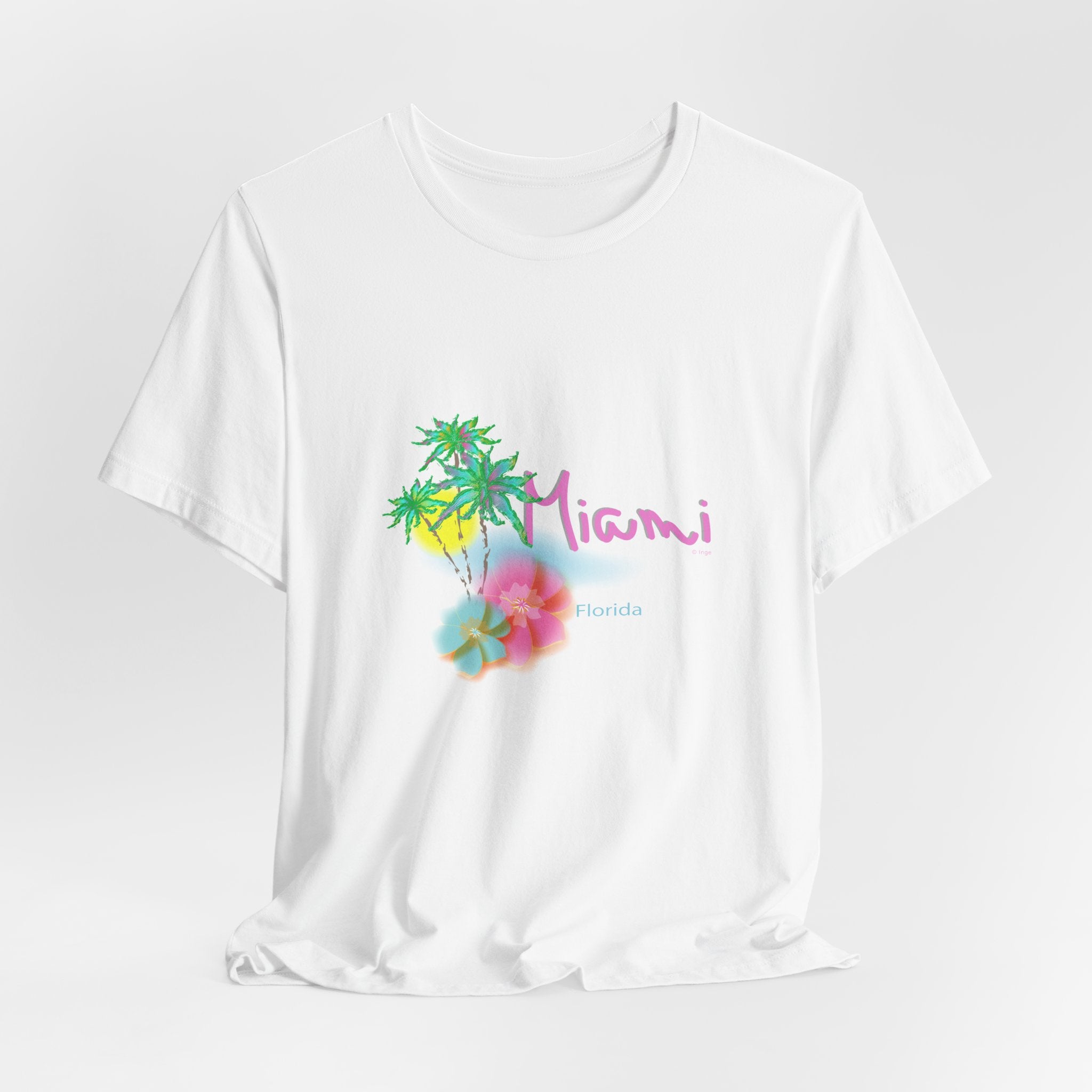 MIAMI, Florida Palm Sunset Graphic Unisex Jersey Short Sleeve Tee
