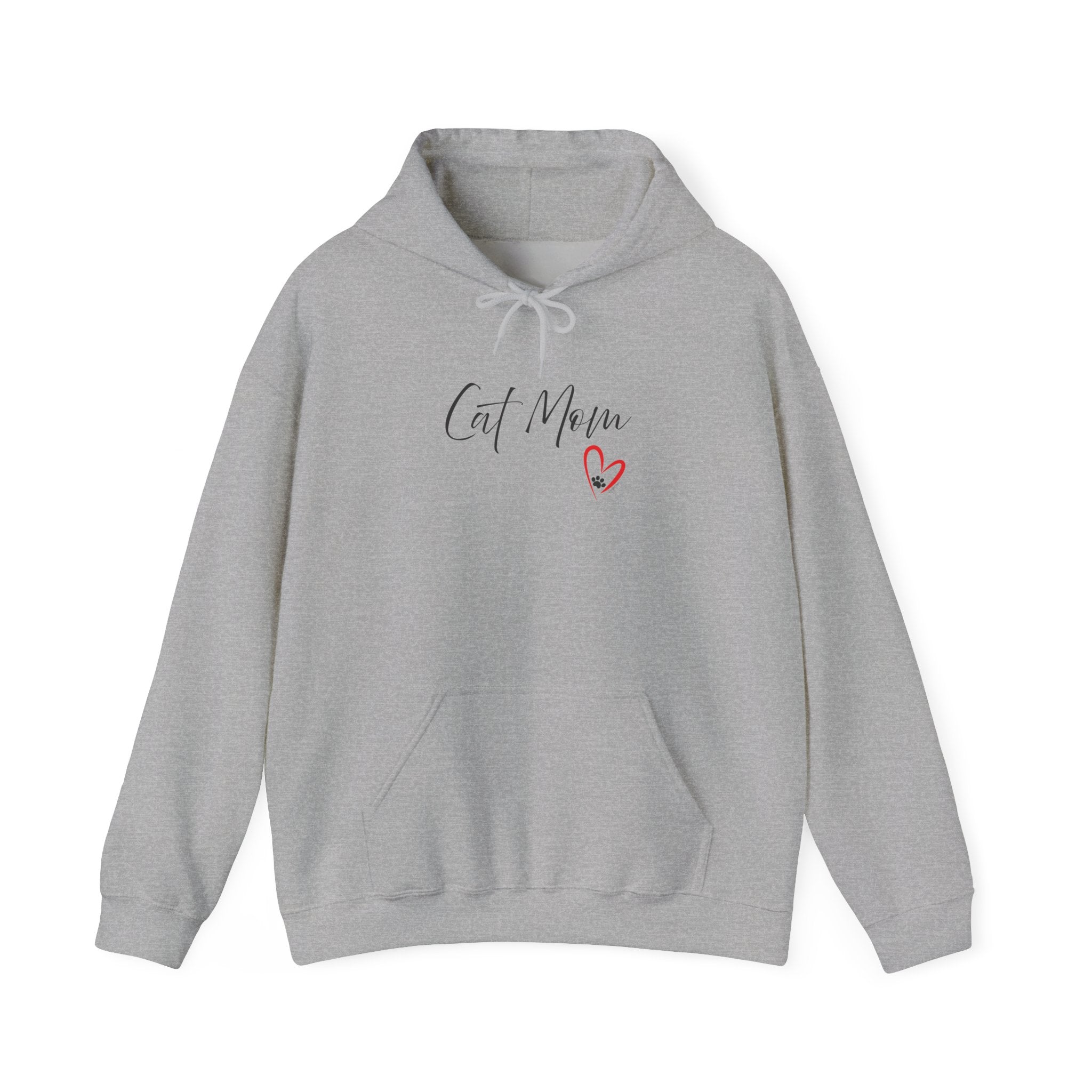 Modern Cat Mom Heart Graphic Design Hoodie Unisex Hoodie