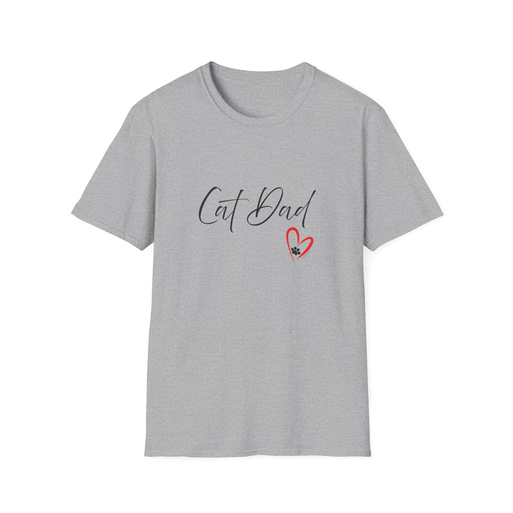 Cat Dad Heart Paw Graphic T-Shirt