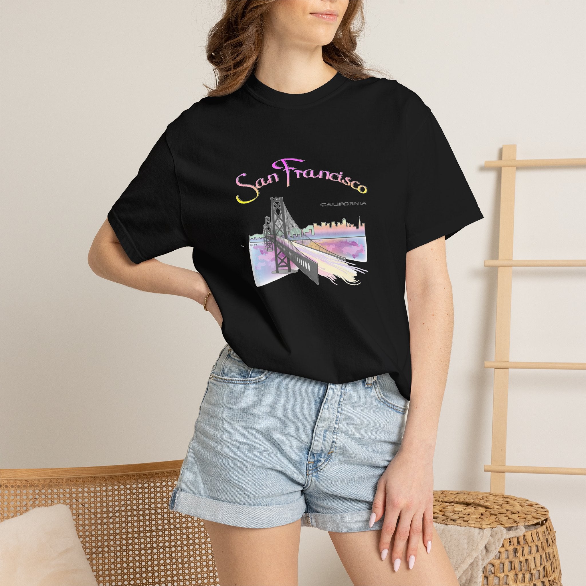 San Francisco Rainbow Golden Gate Bridge Graphic Unisex T-shirt