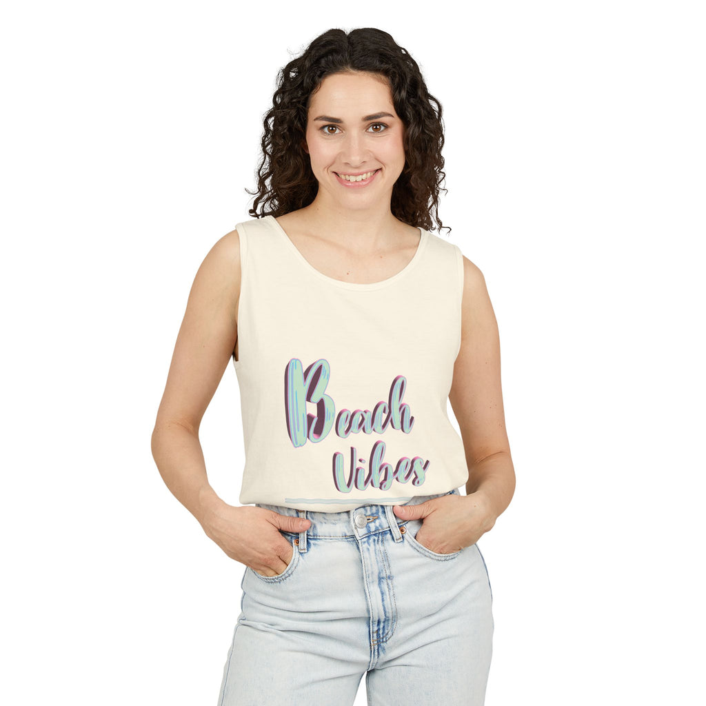Beach Vibes Graphic Unisex Garment-Dyed Tank Top
