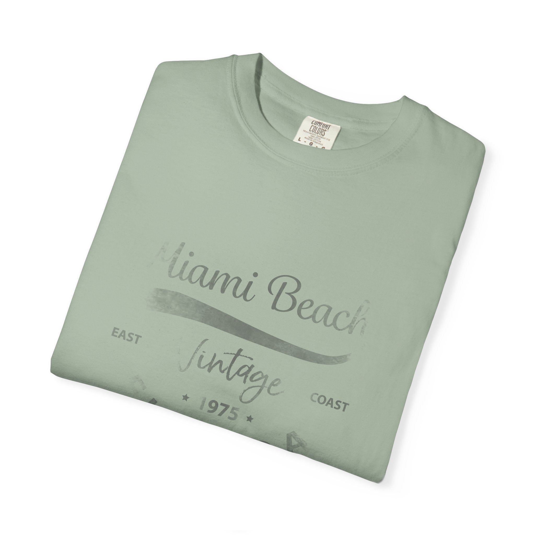 Miami Beach Florida Vintage Graphic Unisex Garment-Dyed T-shirt