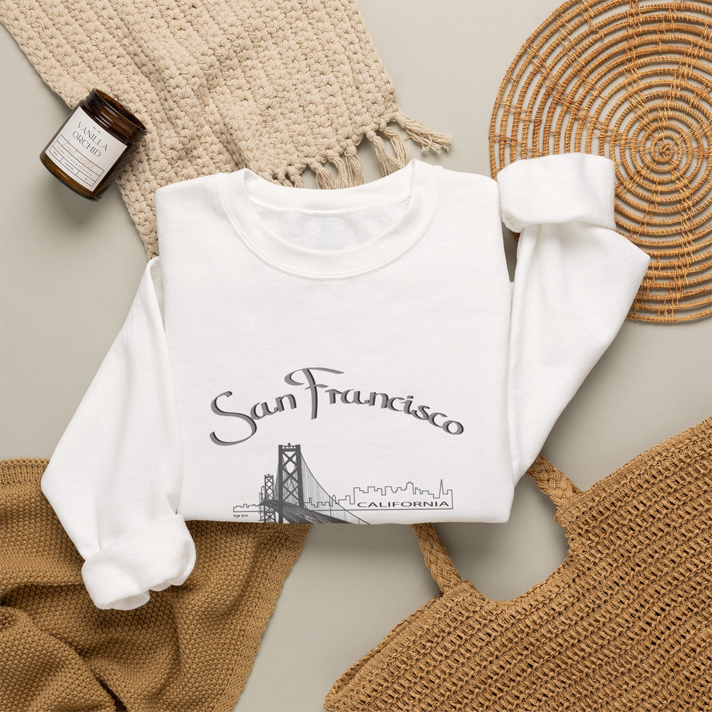 San Francisco Bridge Crewneck Sweatshirt — Vintage City Skyline Pullover