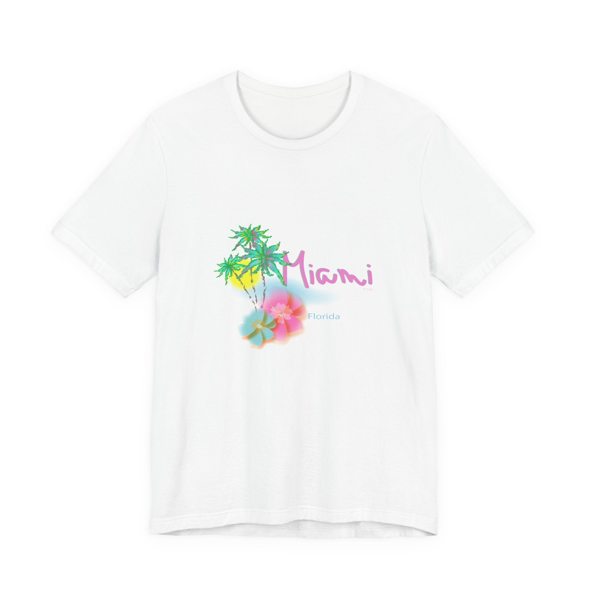 MIAMI, Florida Palm Sunset Graphic Unisex Jersey Short Sleeve Tee