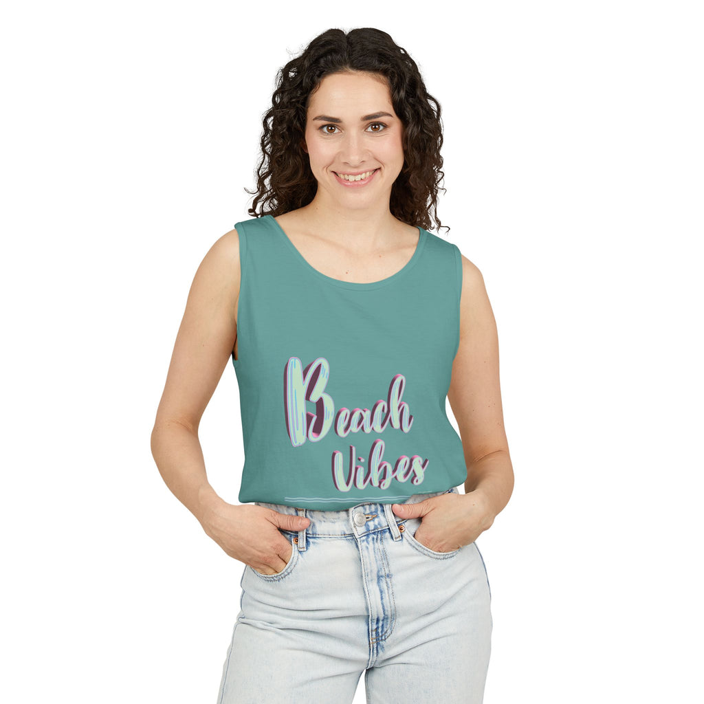 Beach Vibes Graphic Unisex Garment-Dyed Tank Top