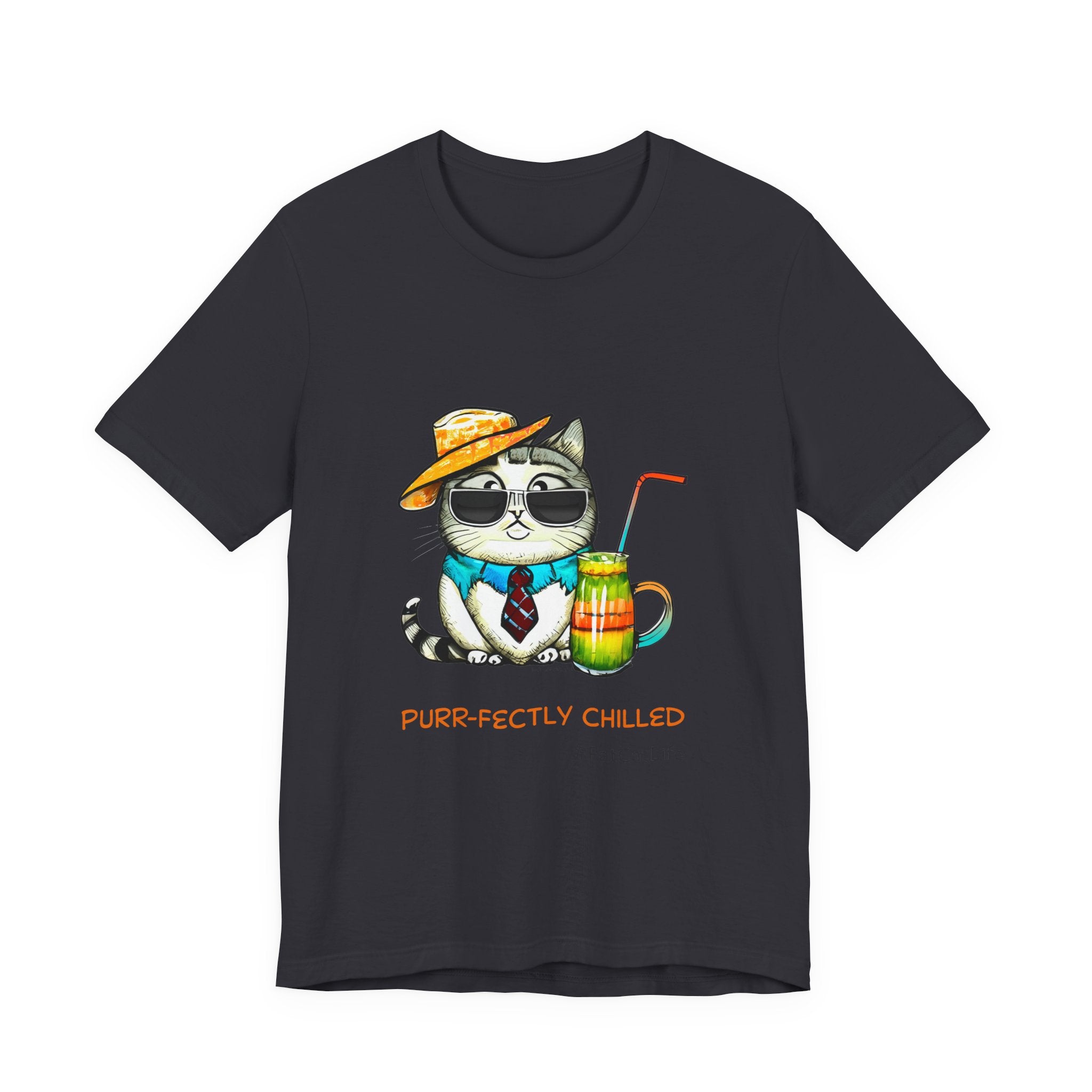 Purr-fectly Chilled Cat Graphic T-Shirt