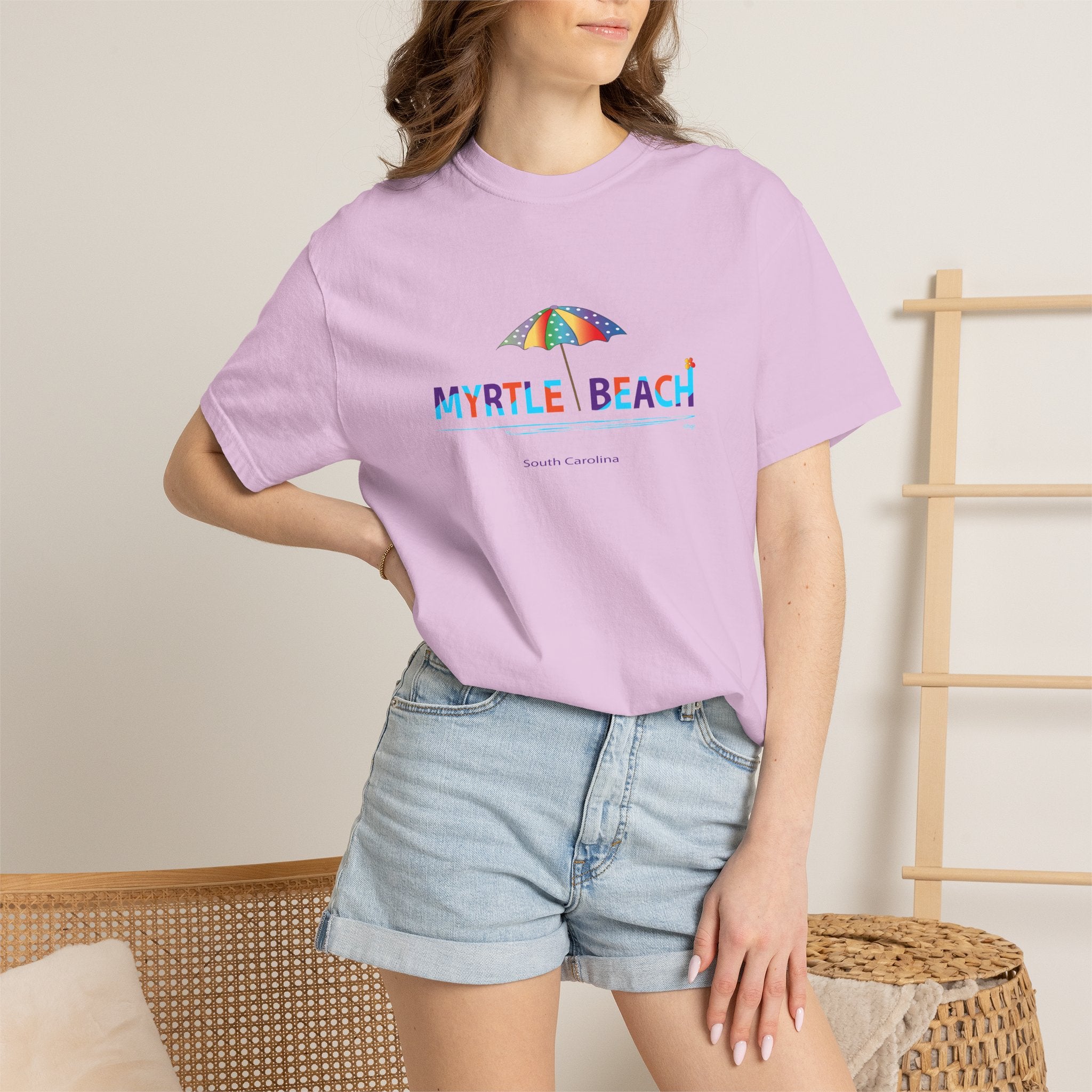 Myrtle Beach South Carolina Graphic Unisex Garment-Dyed T-shirt