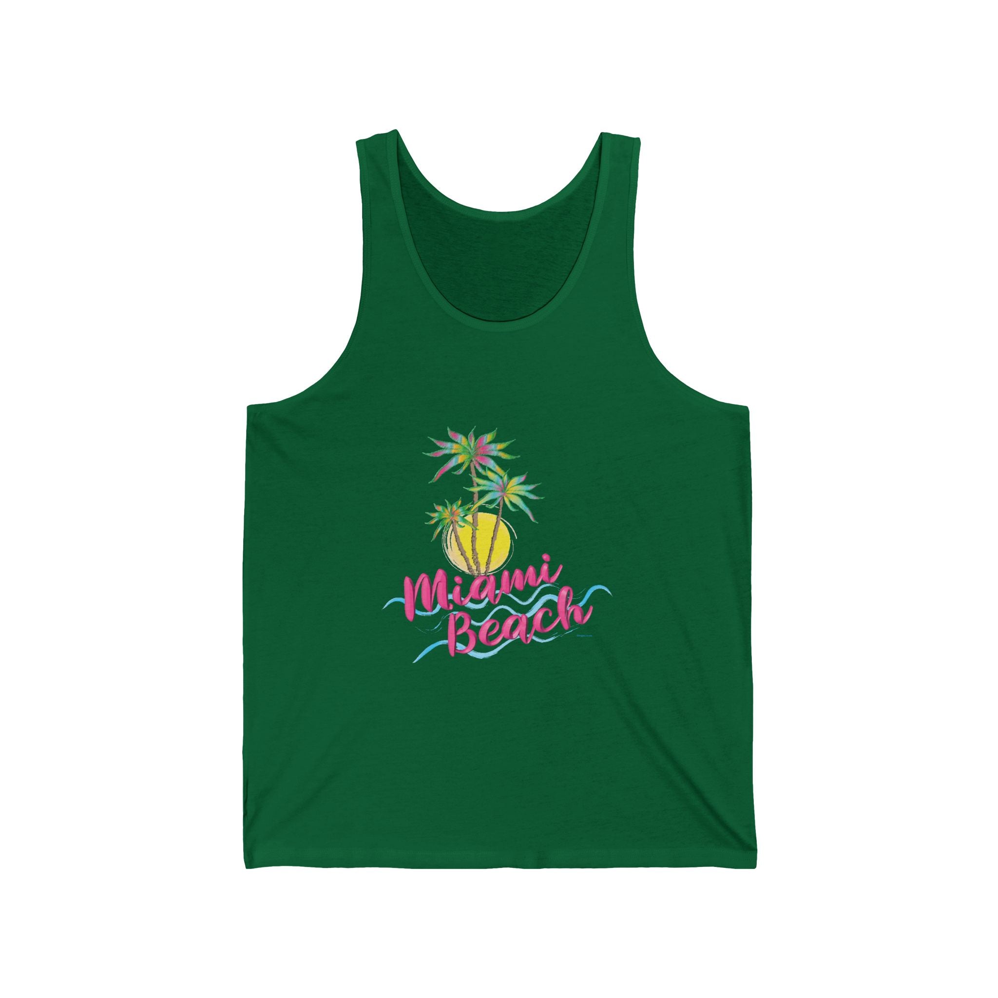 Awesome Miami Beach Florida with Palms Graphic Unisex Jersey Tank
