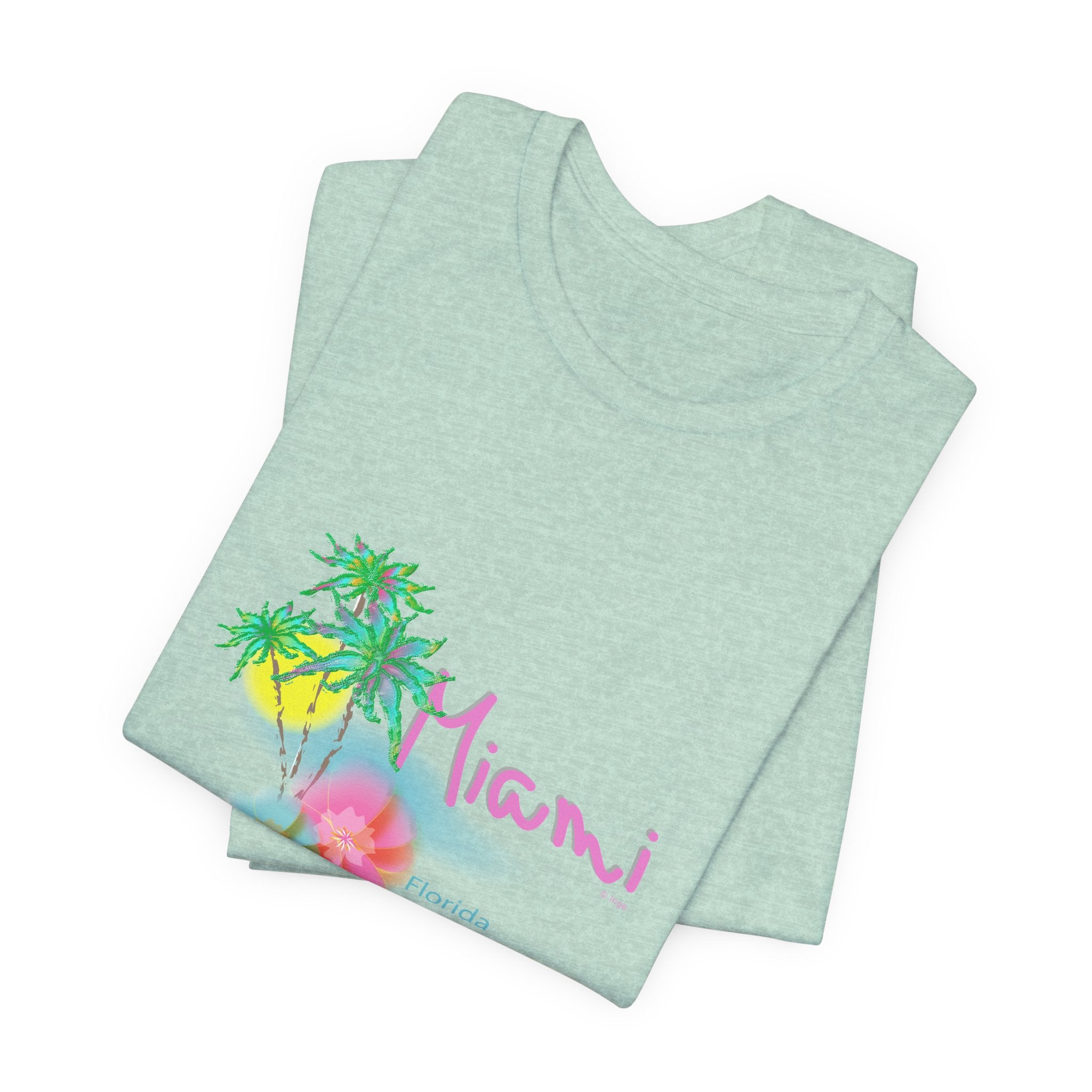 MIAMI, Florida Palm Sunset Graphic Unisex Jersey Short Sleeve Tee