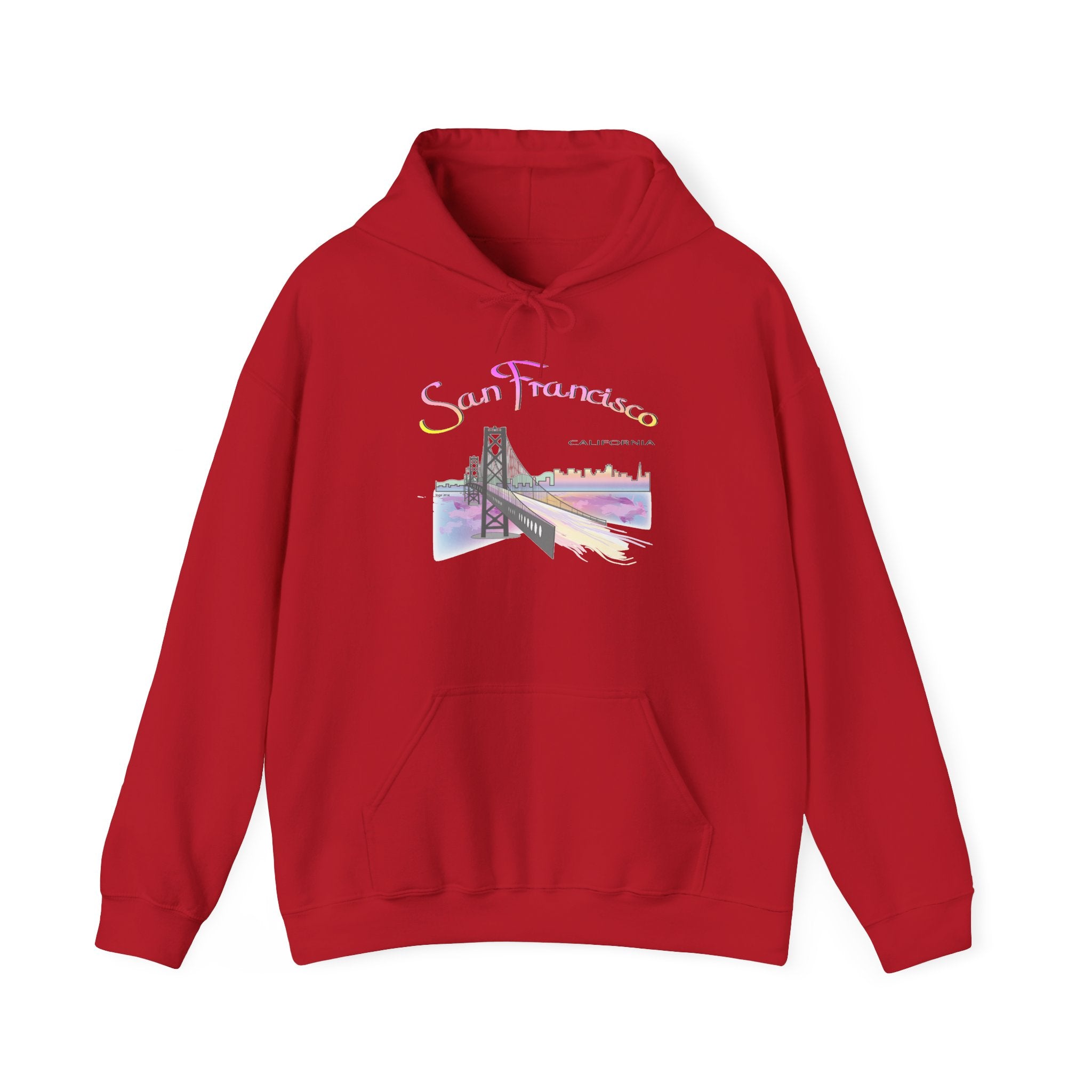 San Francisco Rainbow Bridge Graphic Hoodie - Unisex Heavy Blend™ Hooded Sweatshirt