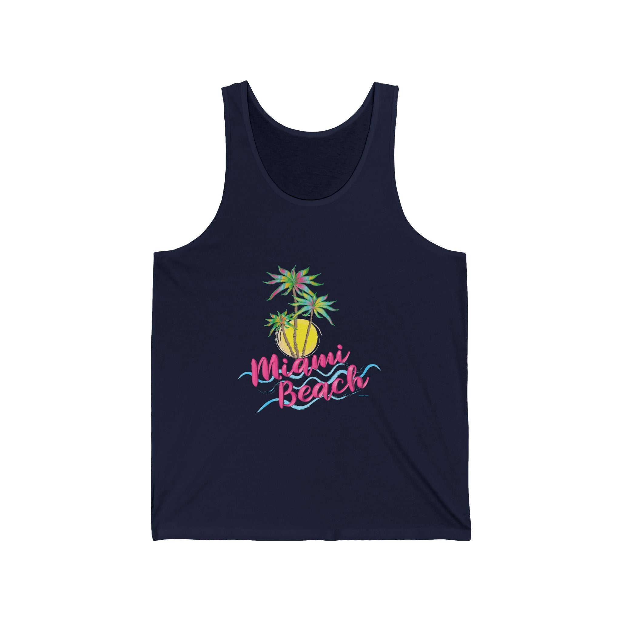 Awesome Miami Beach Florida with Palms Graphic Unisex Jersey Tank