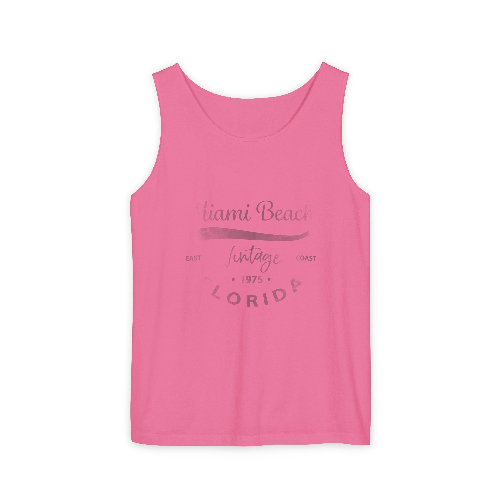 Miami Beach Vintage Graphic Tee Unisex Garment-Dyed Tank Top