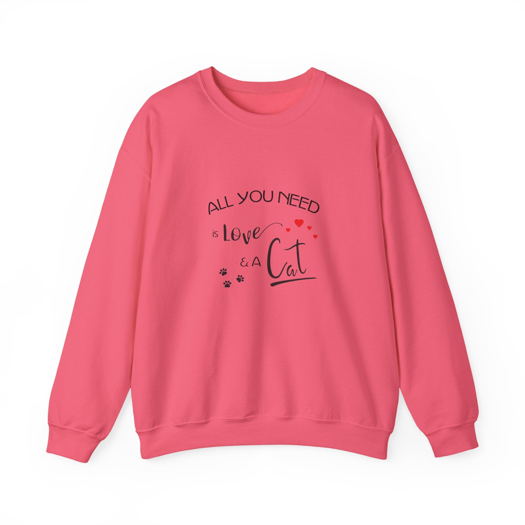 All You Need Is Love and a Cat Graphic Sweatshirt - Unisex Heavy Blend™ Crewneck Sweatshirt