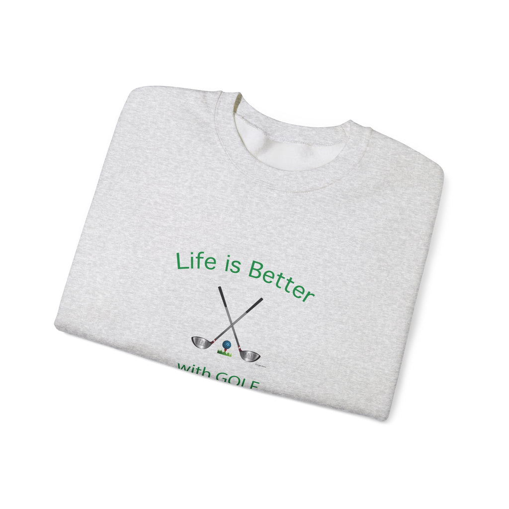Life Is Better with Golf Graphic Unisex Heavy Blend™ Crewneck Sweatshirt