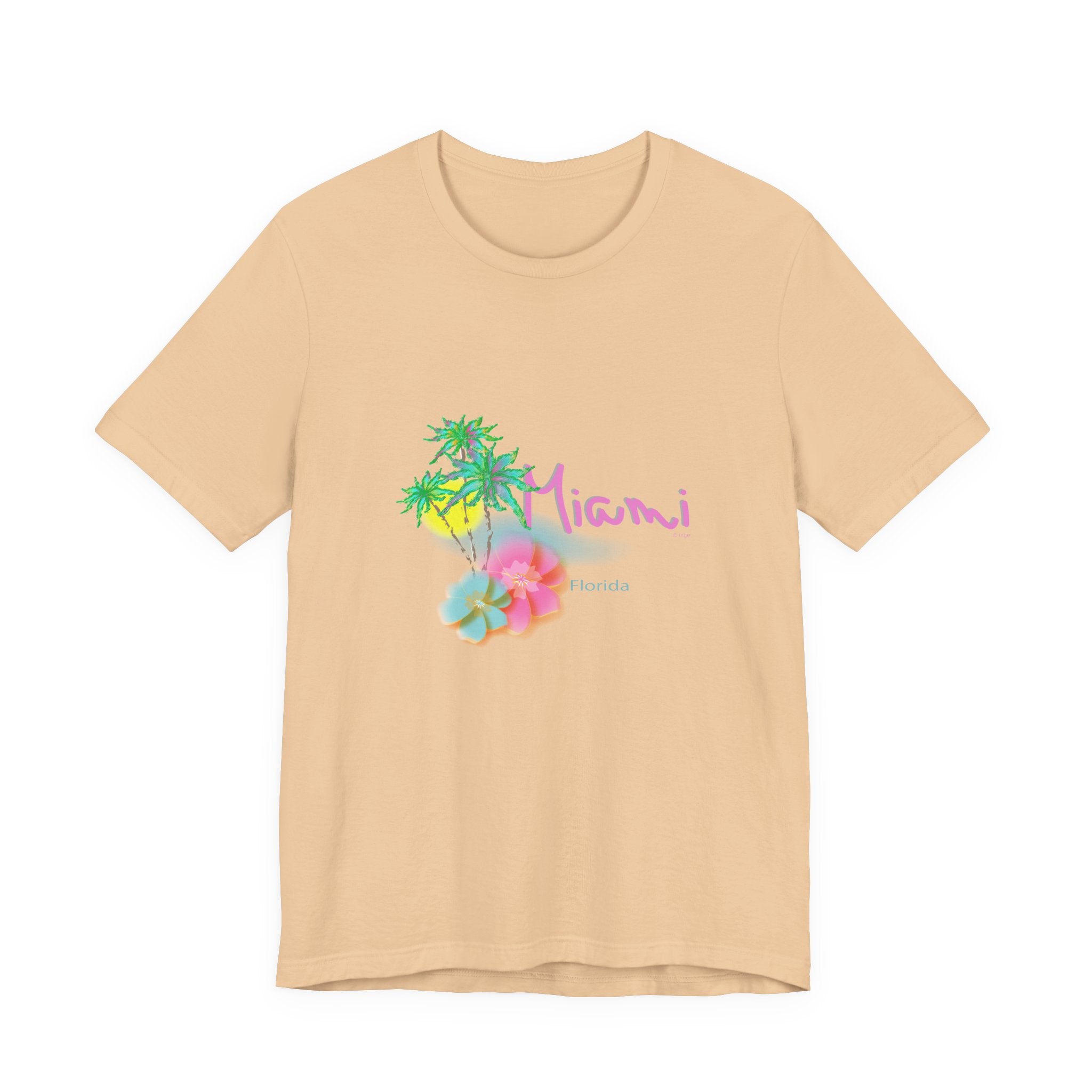 MIAMI, Florida Palm Sunset Graphic Unisex Jersey Short Sleeve Tee
