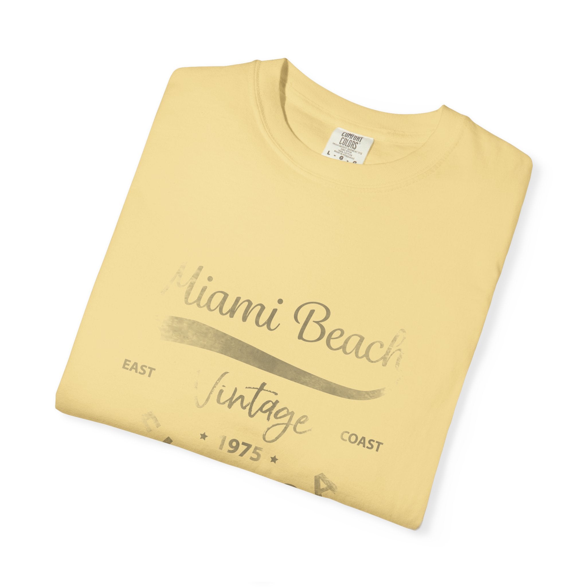 Miami Beach Florida Vintage Graphic Unisex Garment-Dyed T-shirt