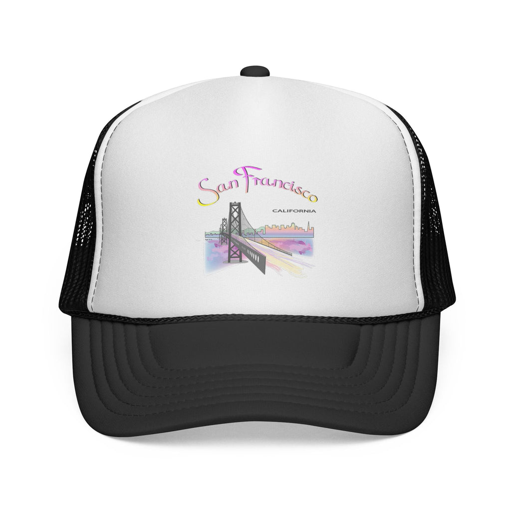 San Francisco Rainbow Bridge Graphic Trucker Caps