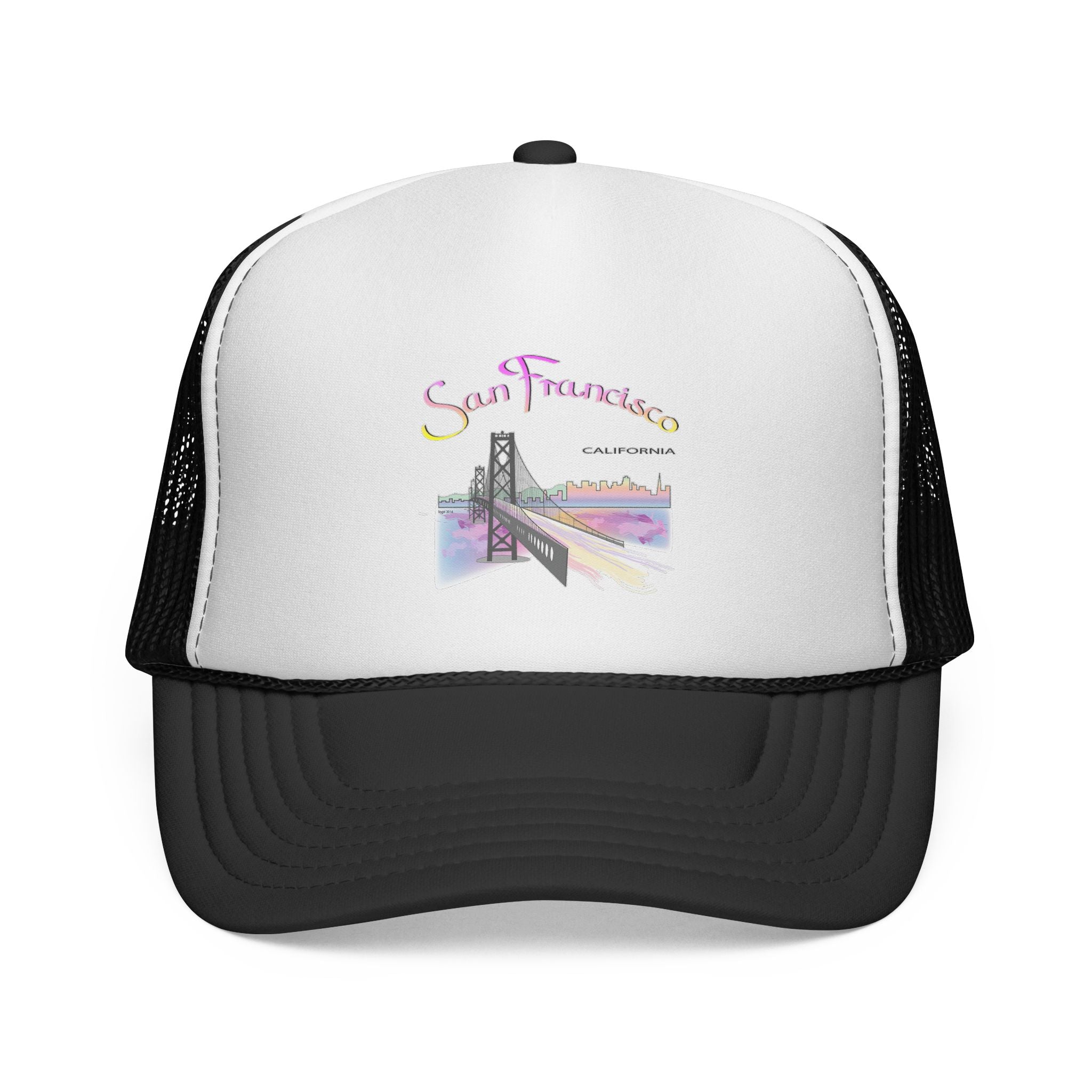 San Francisco Rainbow Bridge Graphic Trucker Caps