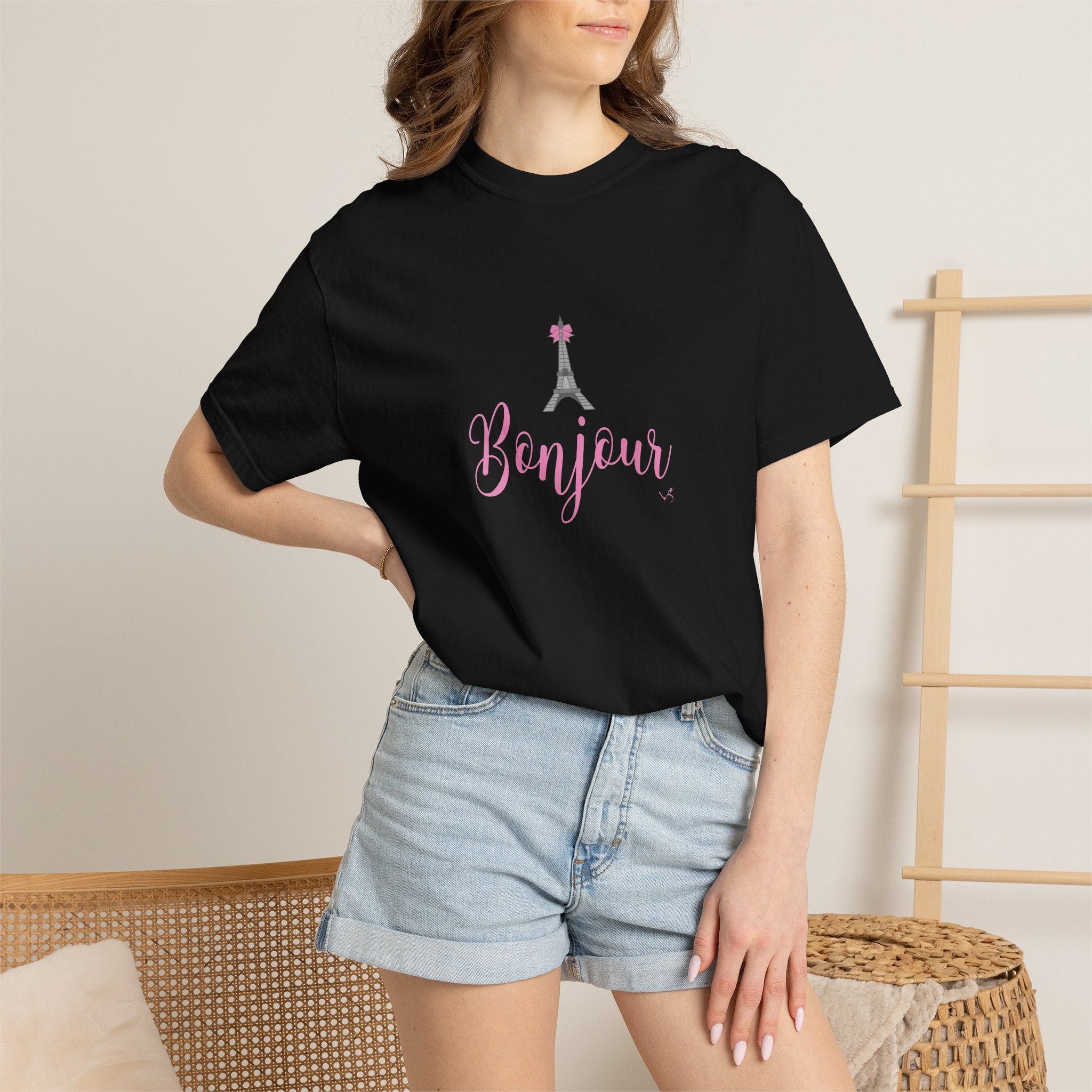 Bonjour Eiffel Tower Graphic T-shirt