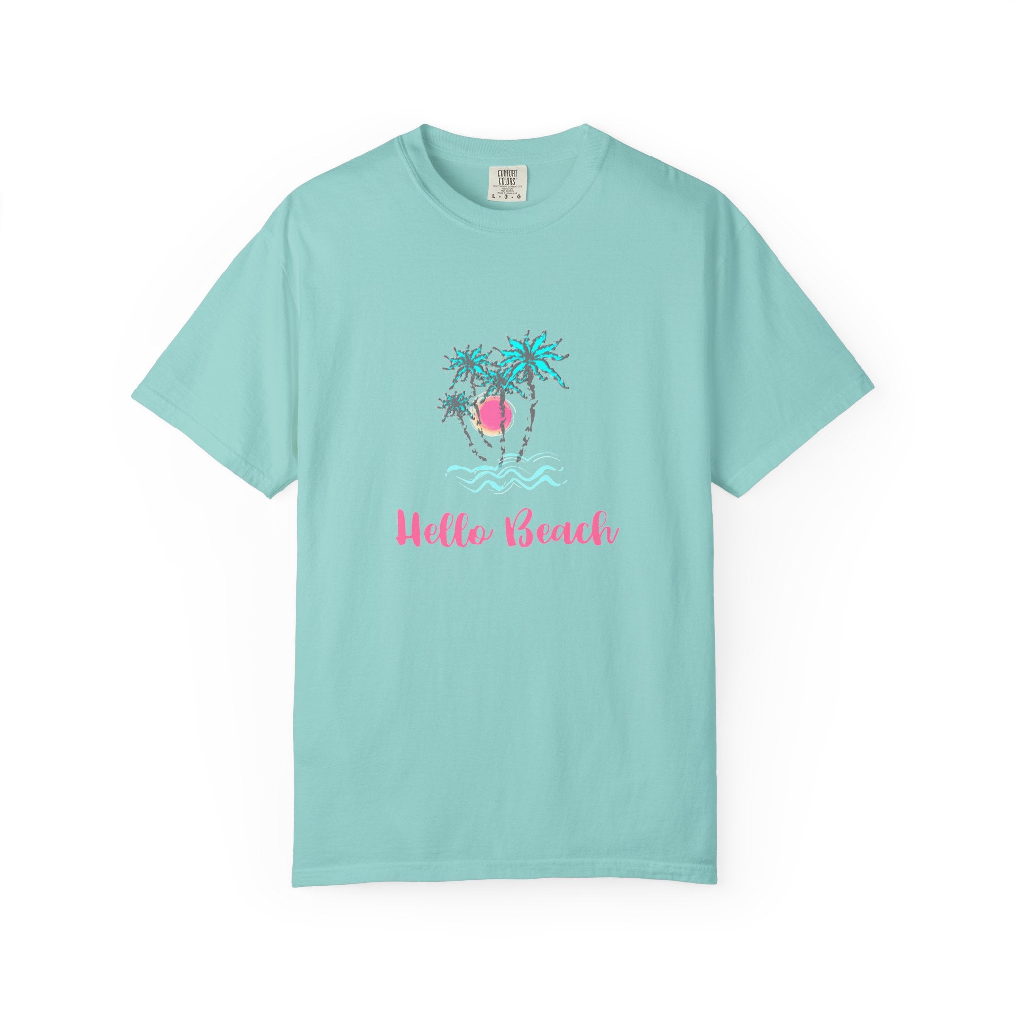 Hello Beach Graphic Unisex Garment-Dyed T-shirt