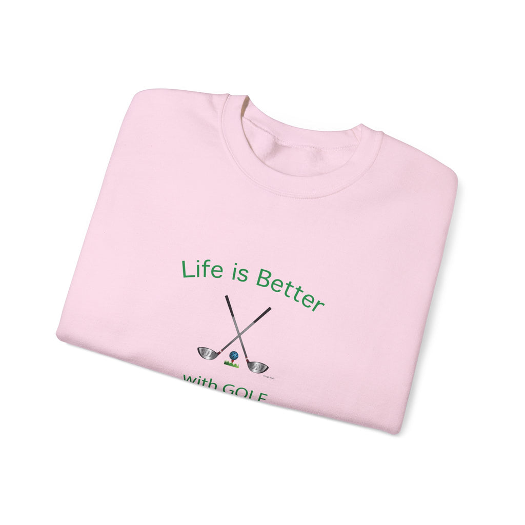 Life Is Better with Golf Graphic Unisex Heavy Blend™ Crewneck Sweatshirt