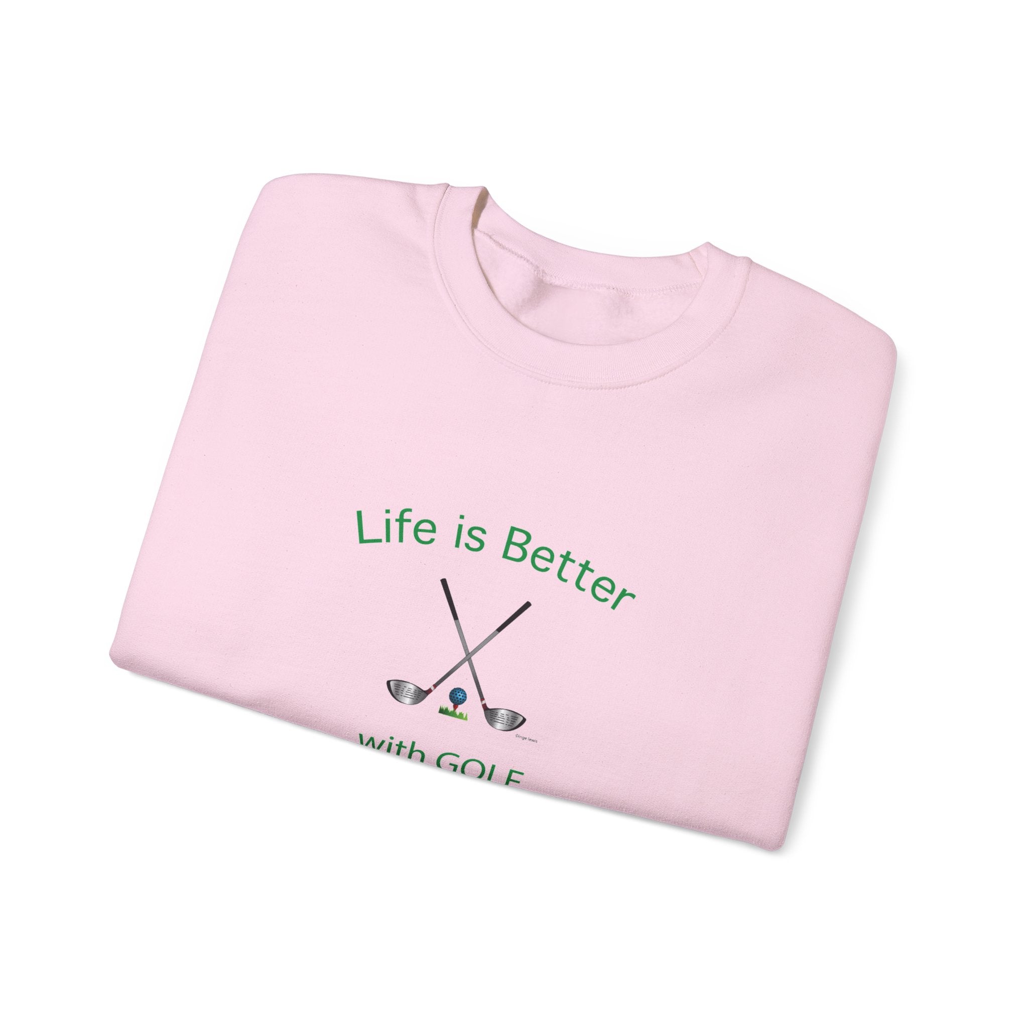 Life Is Better with Golf Graphic Unisex Heavy Blend™ Crewneck Sweatshirt