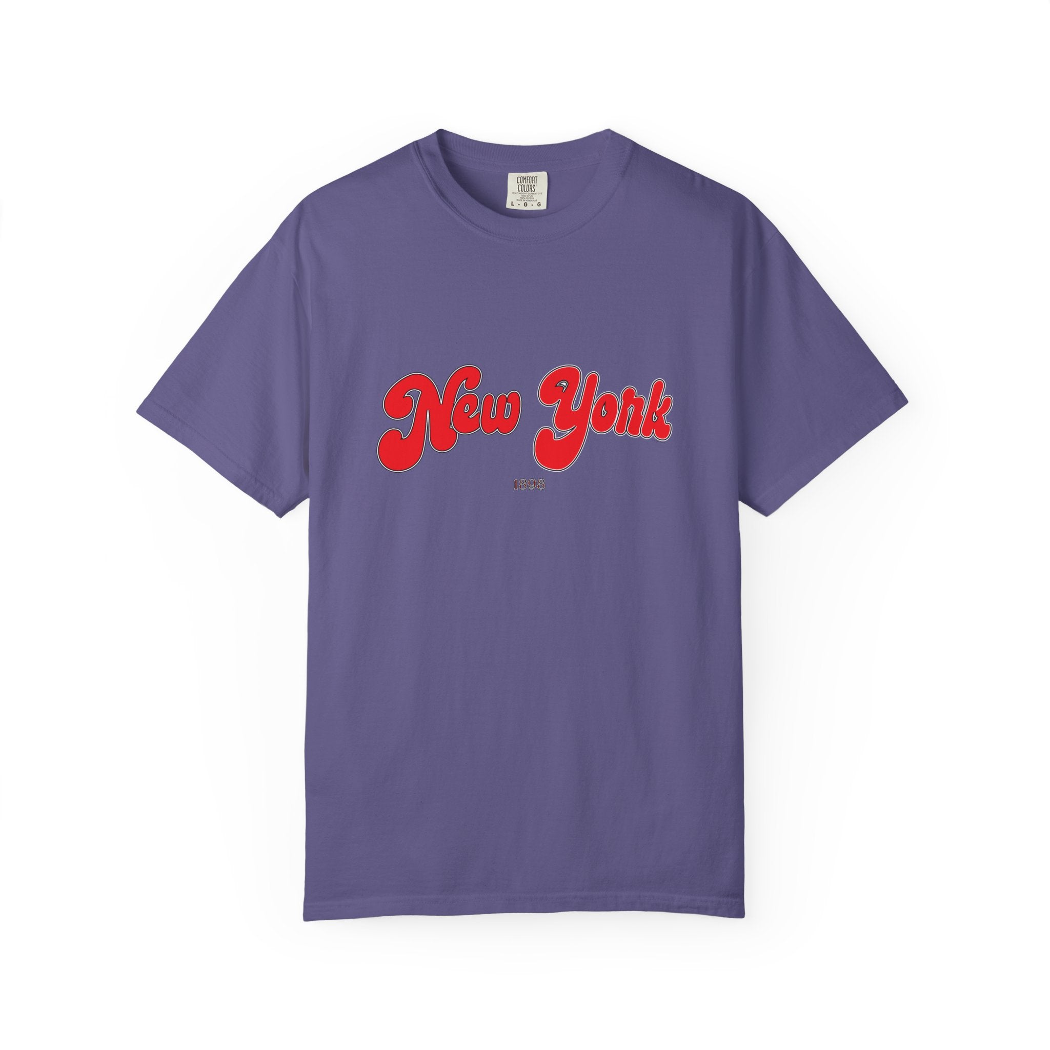 New York 1898 Black Red Lettering Graphic Tee
