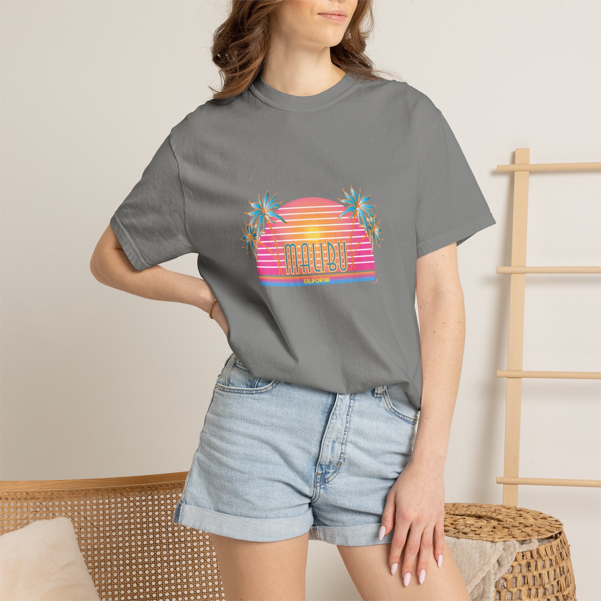Striking Malibu California Graphic Unisex Garment-Dyed T-shirt