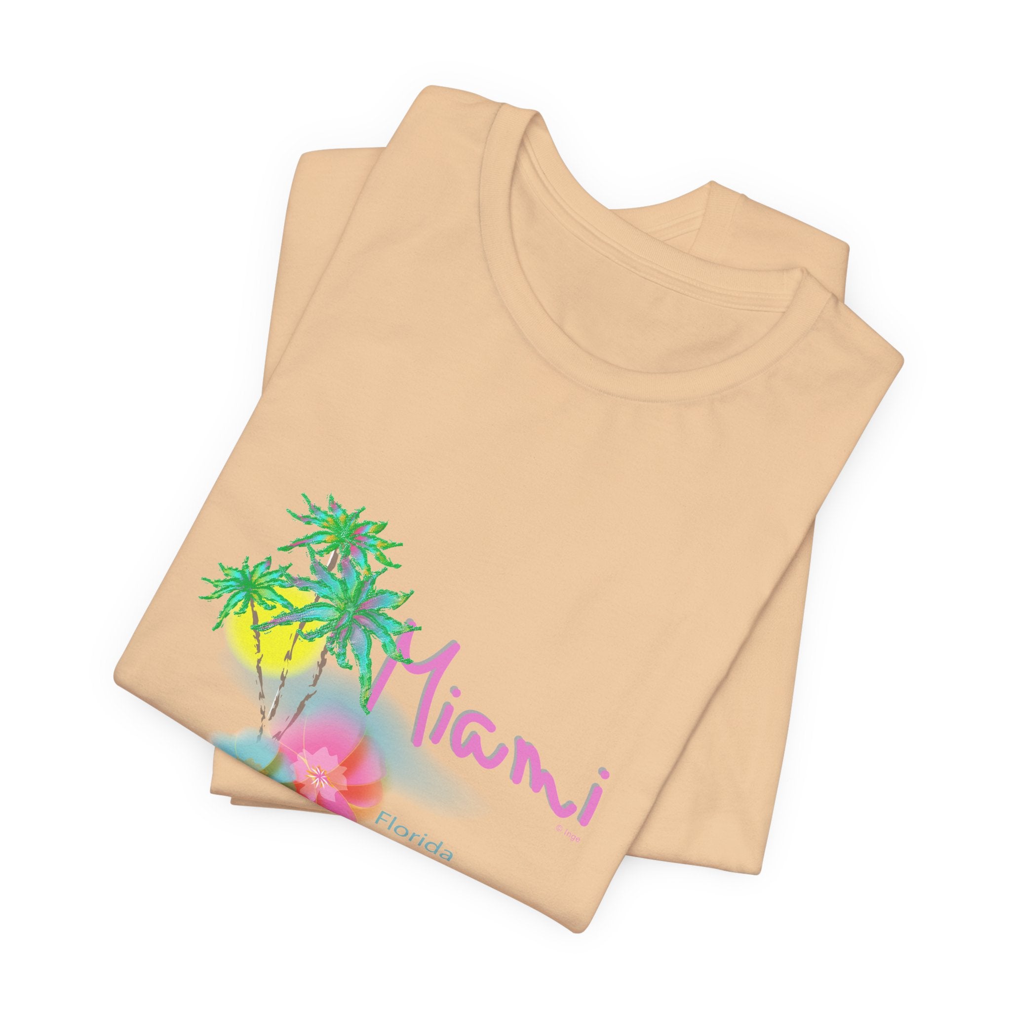 MIAMI, Florida Palm Sunset Graphic Unisex Jersey Short Sleeve Tee