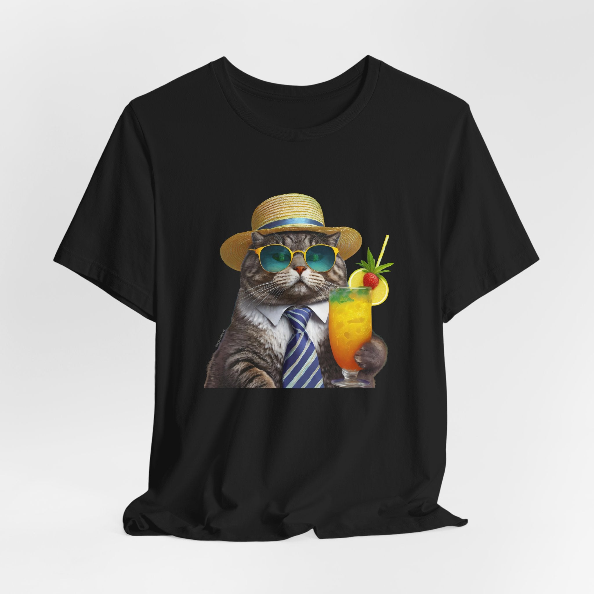 Happy Hour Cat Graphic Tee