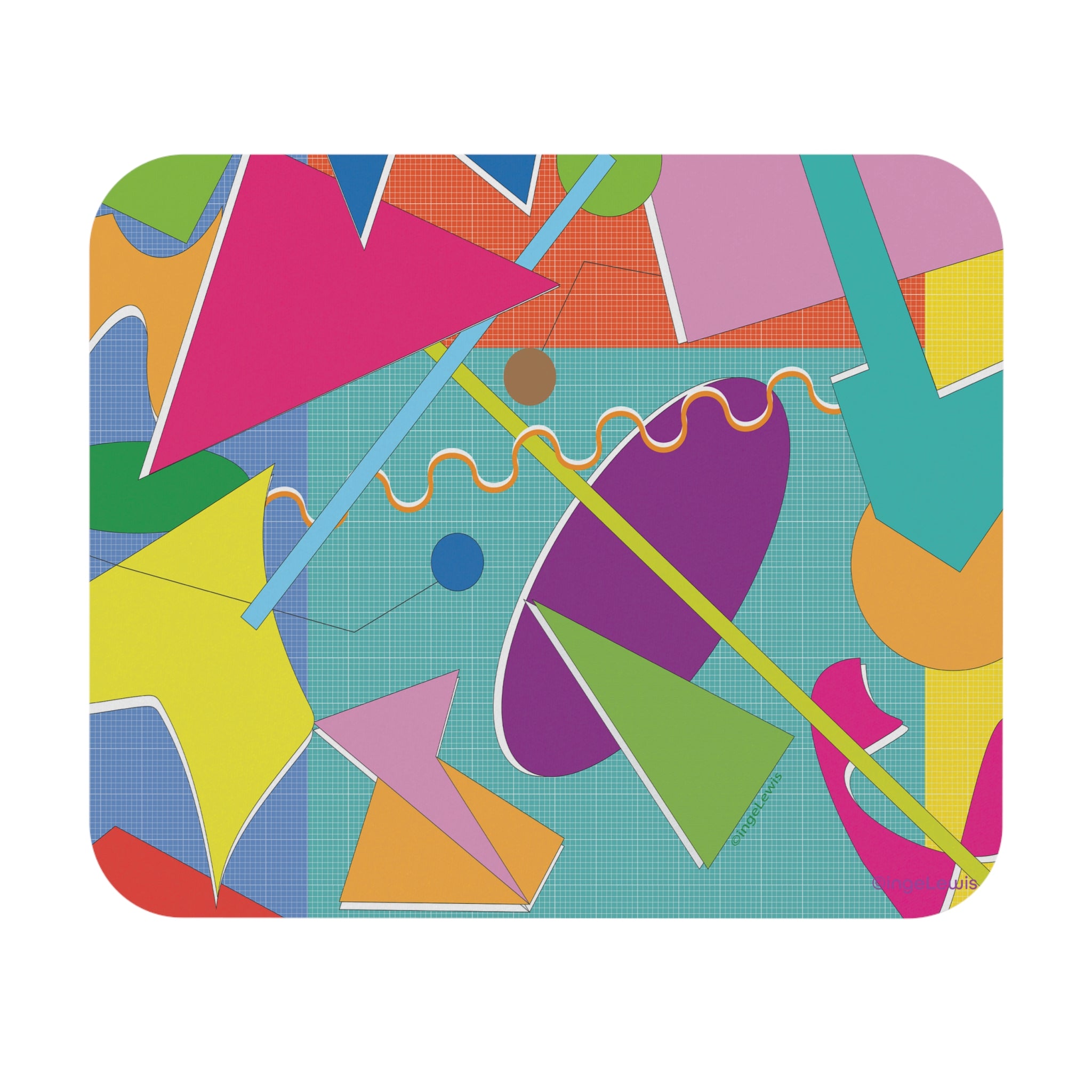 Connection Abstract Art Mouse Pad – Colorful Geometric Modern Workspace Decor