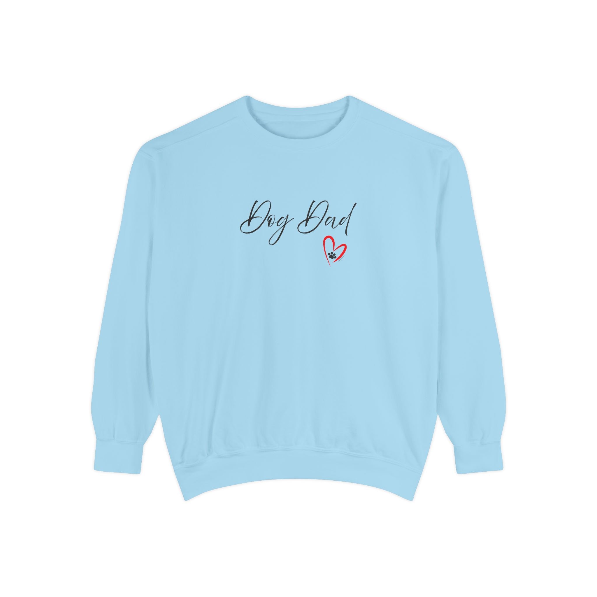 Dog Dad Heart Graphic Hoodie Garment-Dyed Sweatshirt