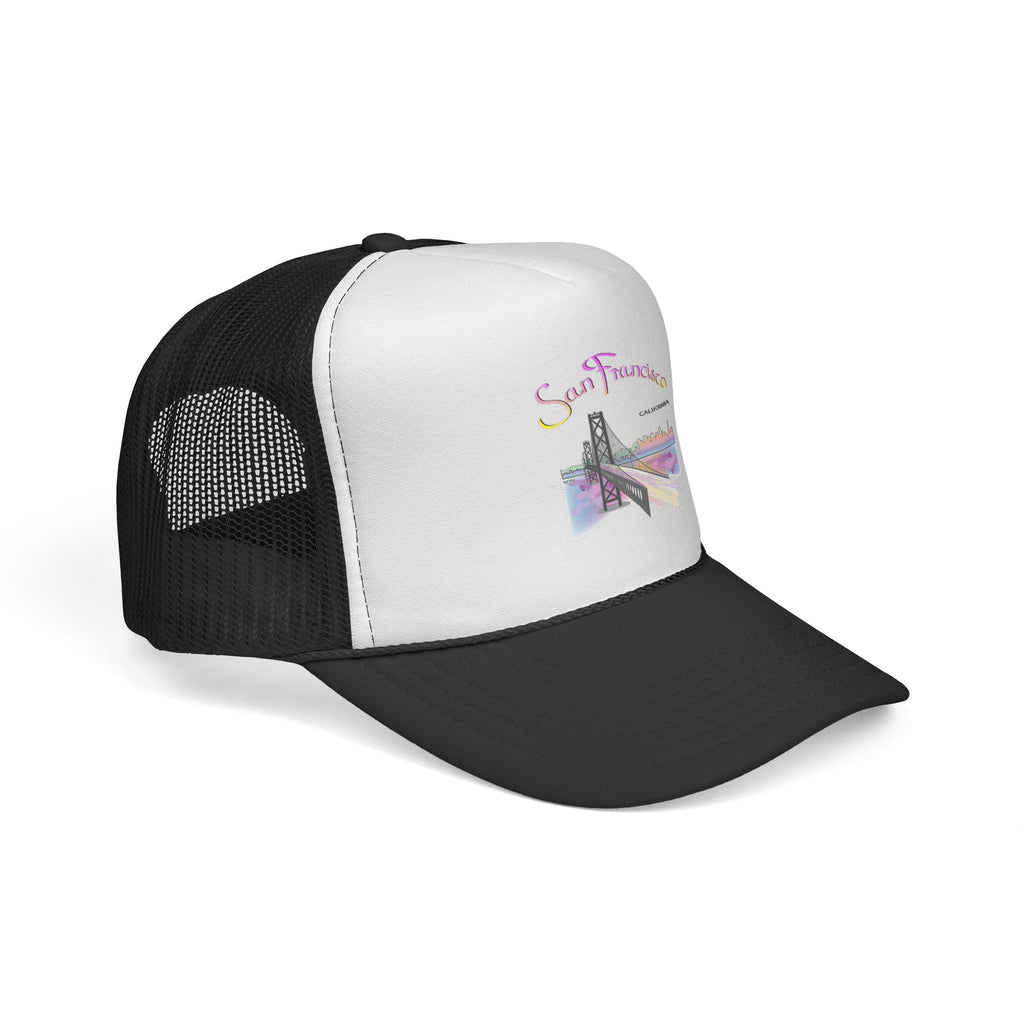 San Francisco Rainbow Bridge Graphic Trucker Caps