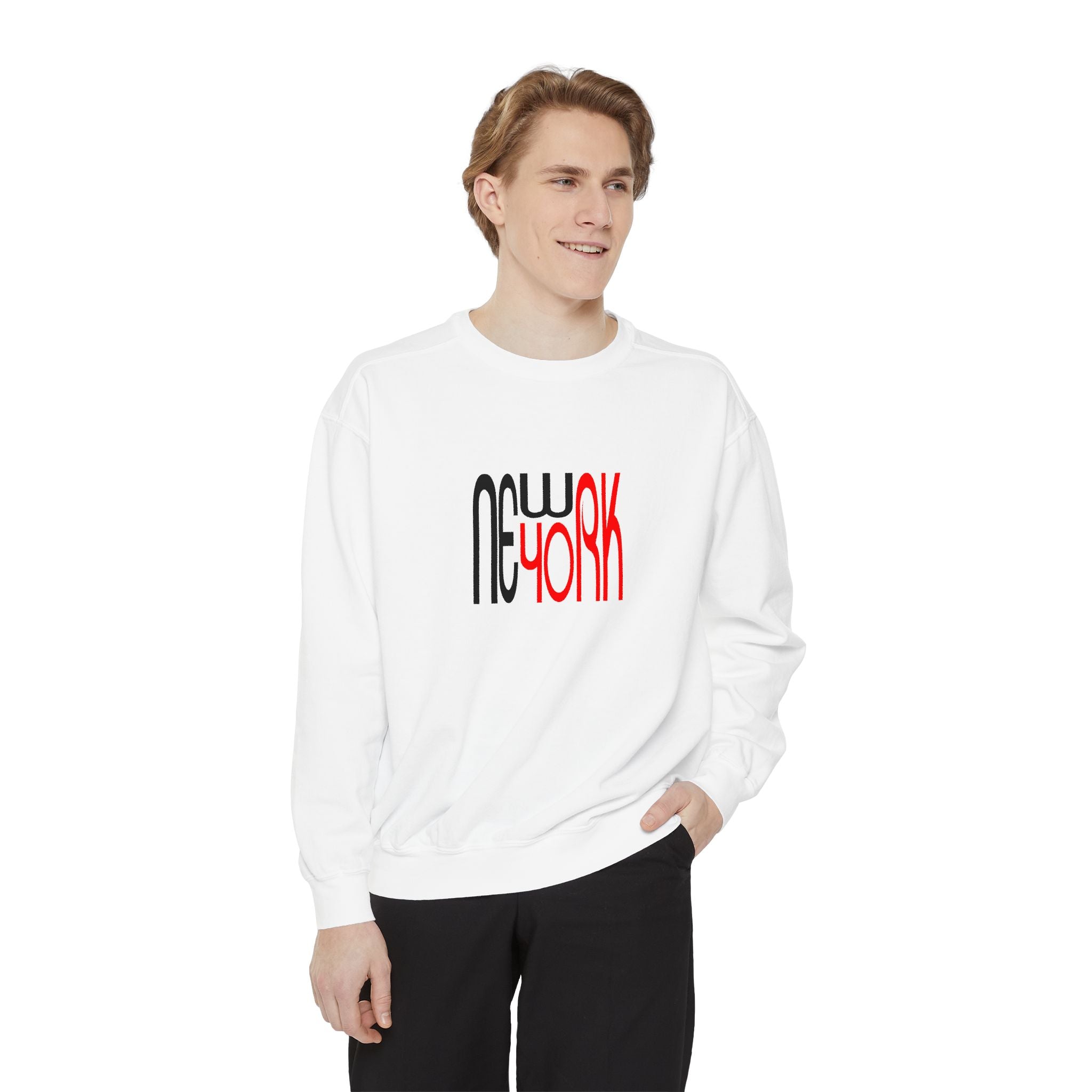 New York Black Red Lettering Graphic Unisex Sweatshirt