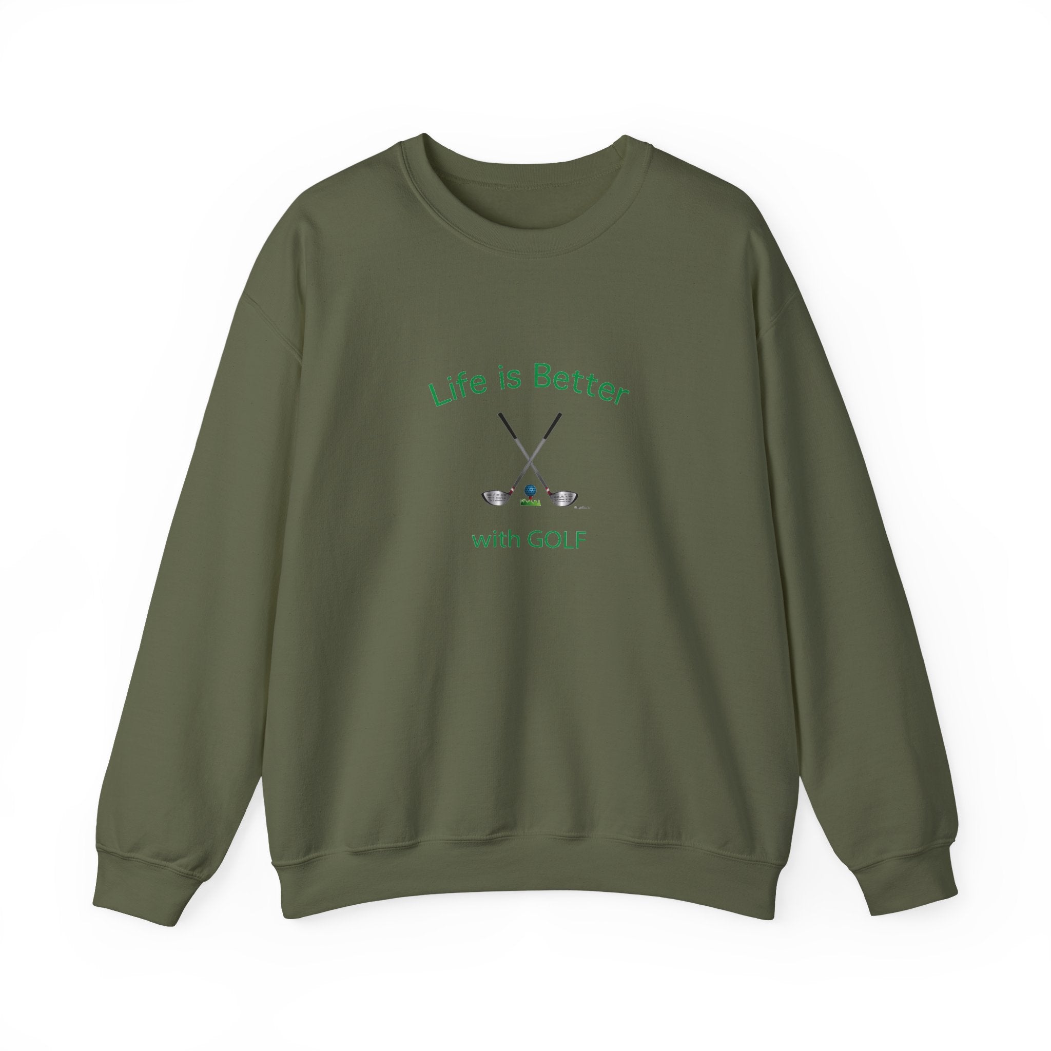 Life Is Better with Golf Graphic Unisex Heavy Blend™ Crewneck Sweatshirt