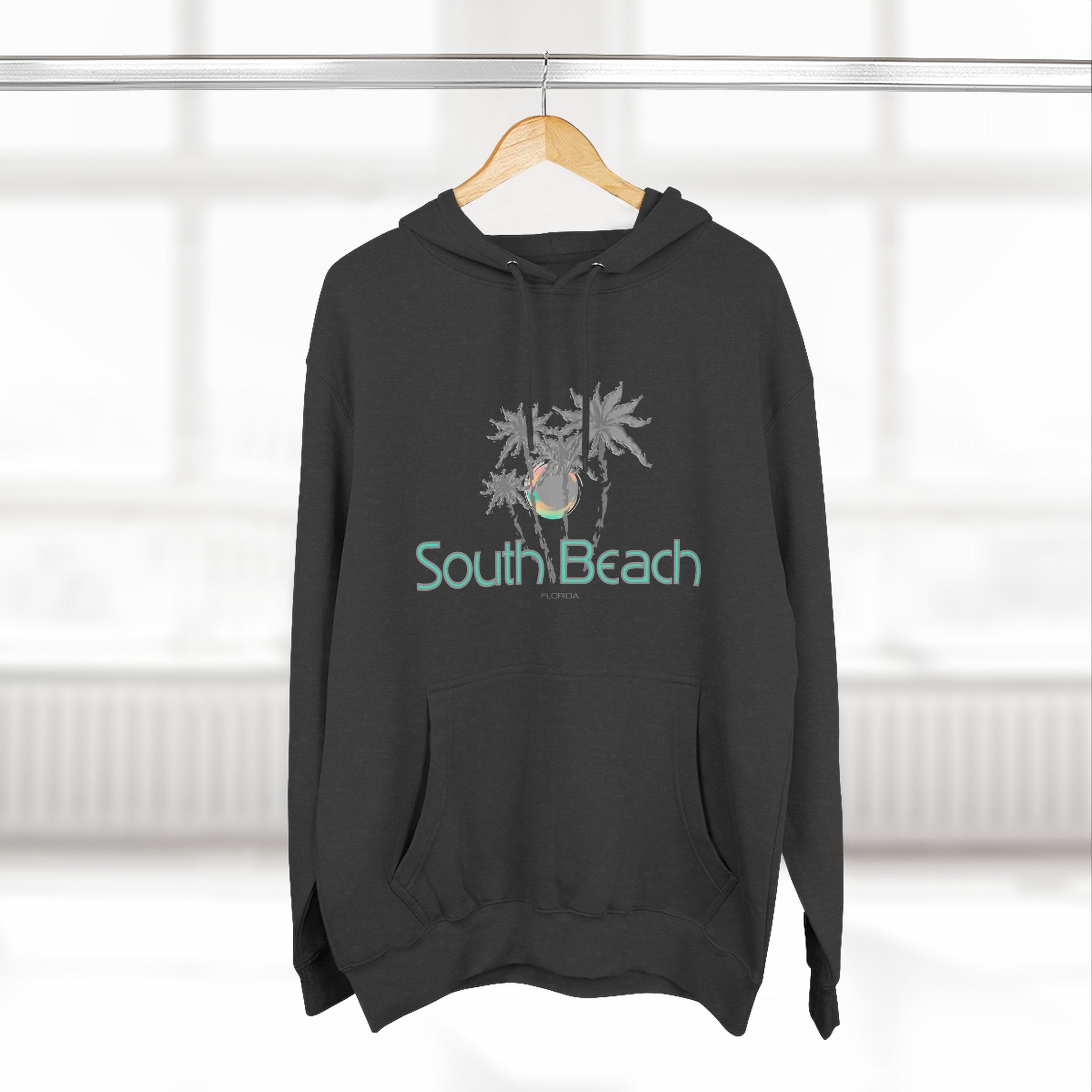 South Beach Miami Palm Tree Graphic Unisex Hoodie