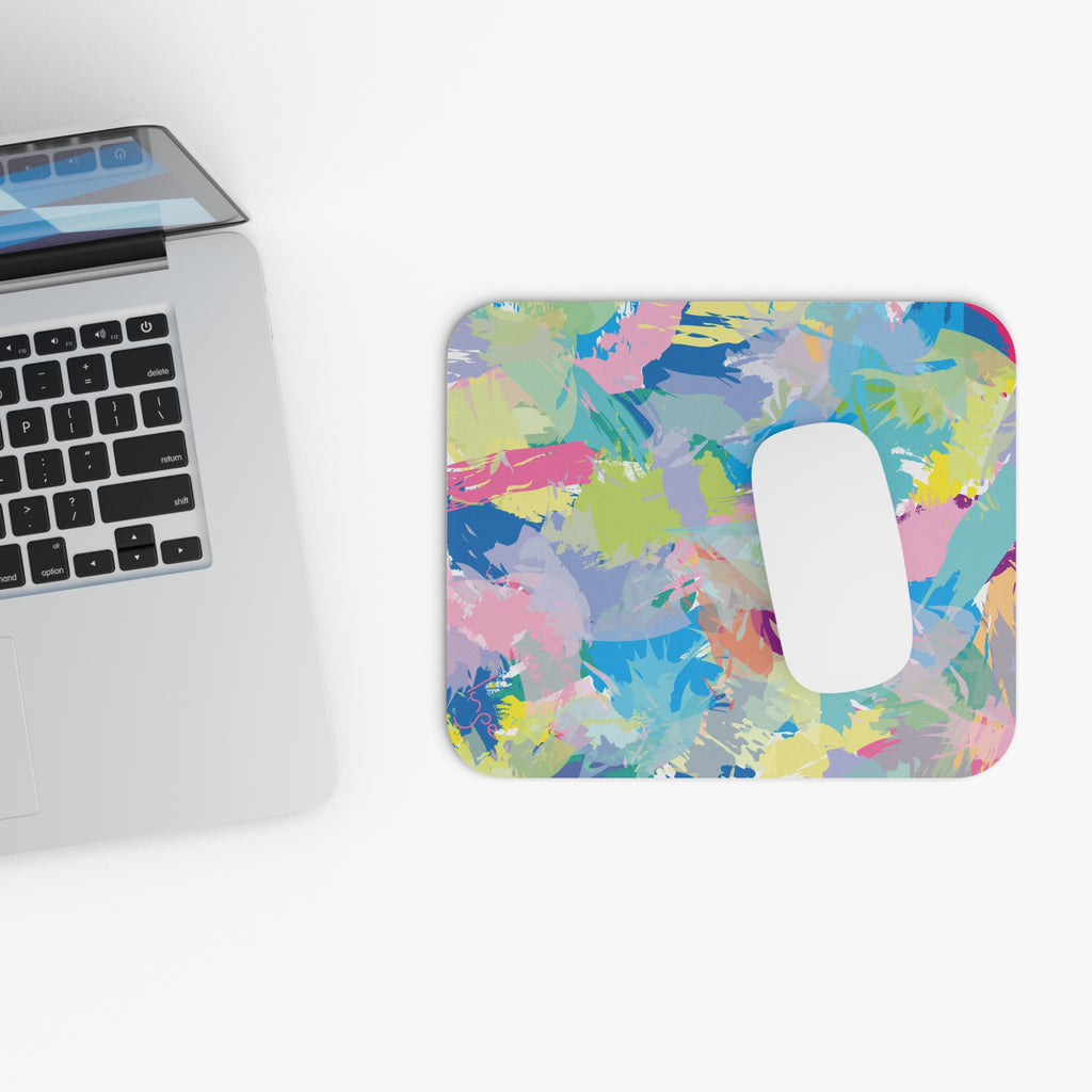 Colorful Abstract Brushstroke Art Mouse Pad (Rectangle)