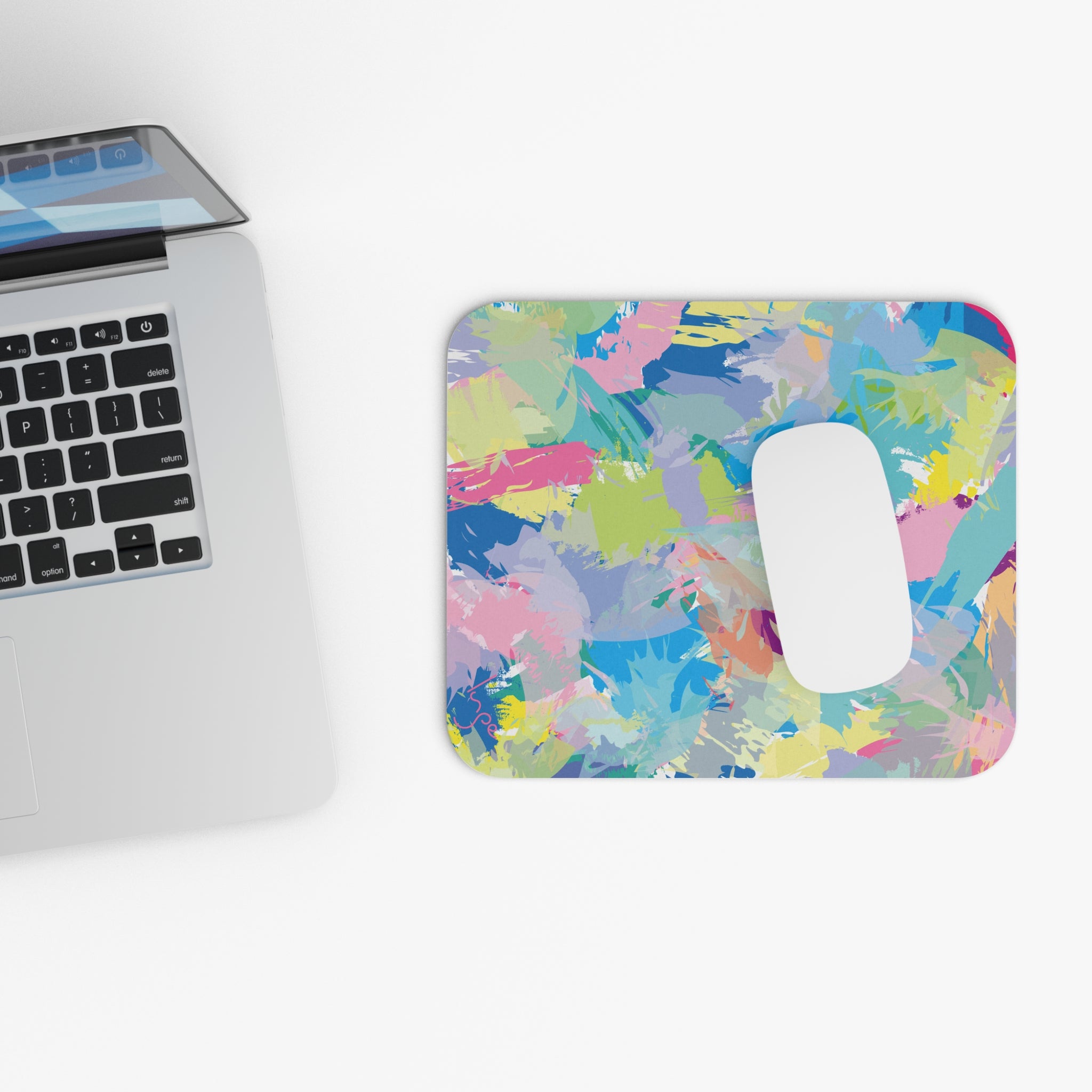 Colorful Abstract Brushstroke Art Mouse Pad (Rectangle)