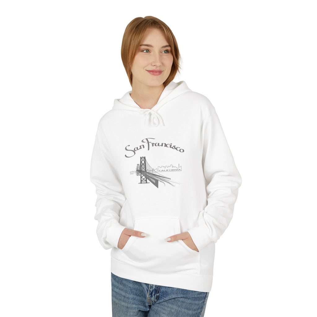 San Francisco Golden Gate Sketch Hoodie — Minimal City Skyline Travel Sweatshirt