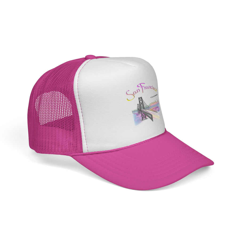 San Francisco Rainbow Bridge Graphic Trucker Caps