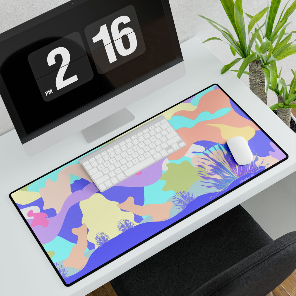 Under the Ocean Pastel Abstract Art Large Desk Mat