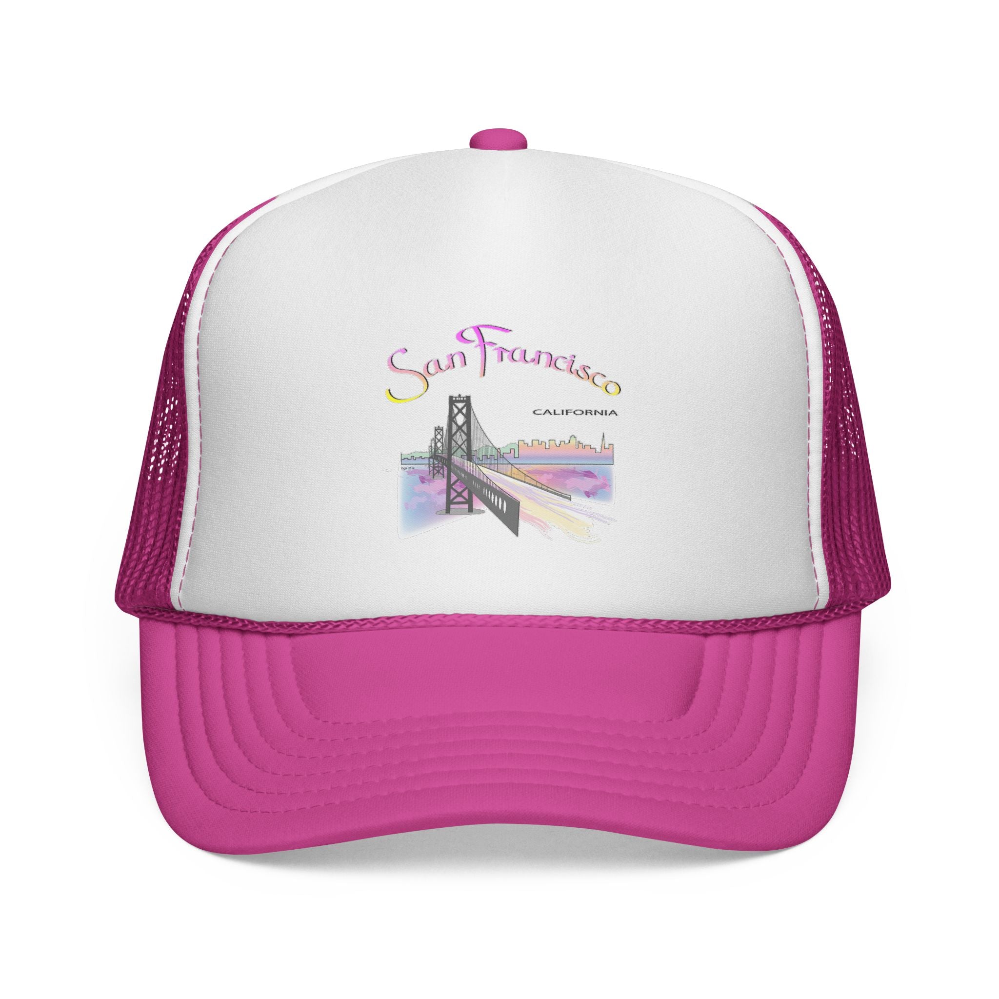 San Francisco Rainbow Bridge Graphic Trucker Caps